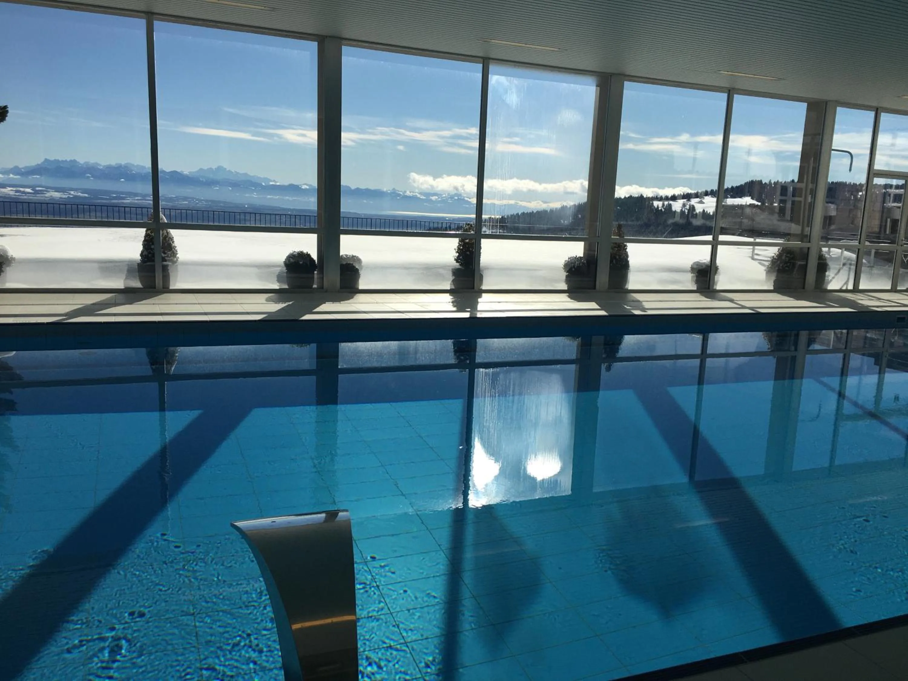 Pool view in Grand Hôtel des Rasses & Wellness