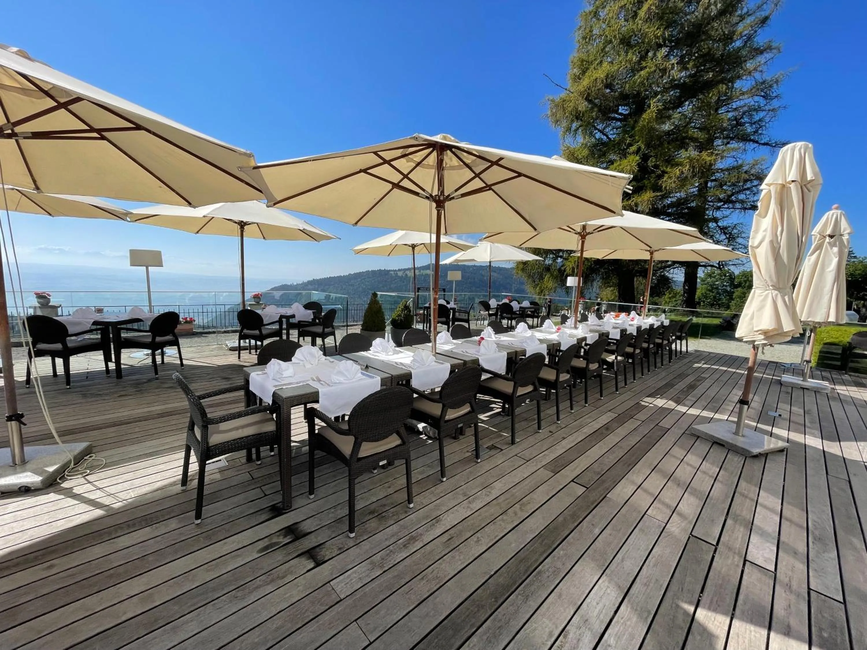 Patio in Grand Hôtel des Rasses & Wellness