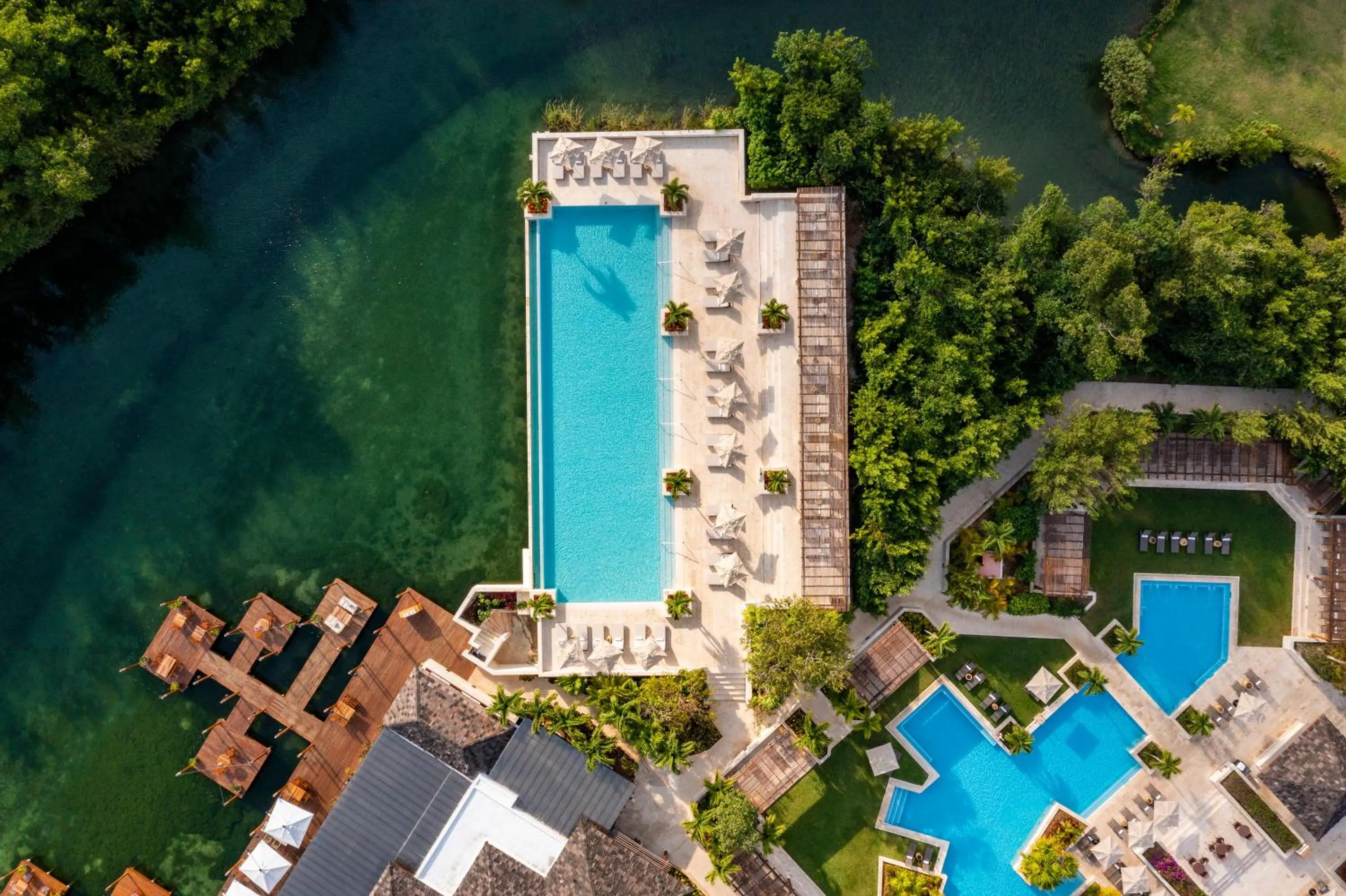 Pool view in Fairmont Mayakoba