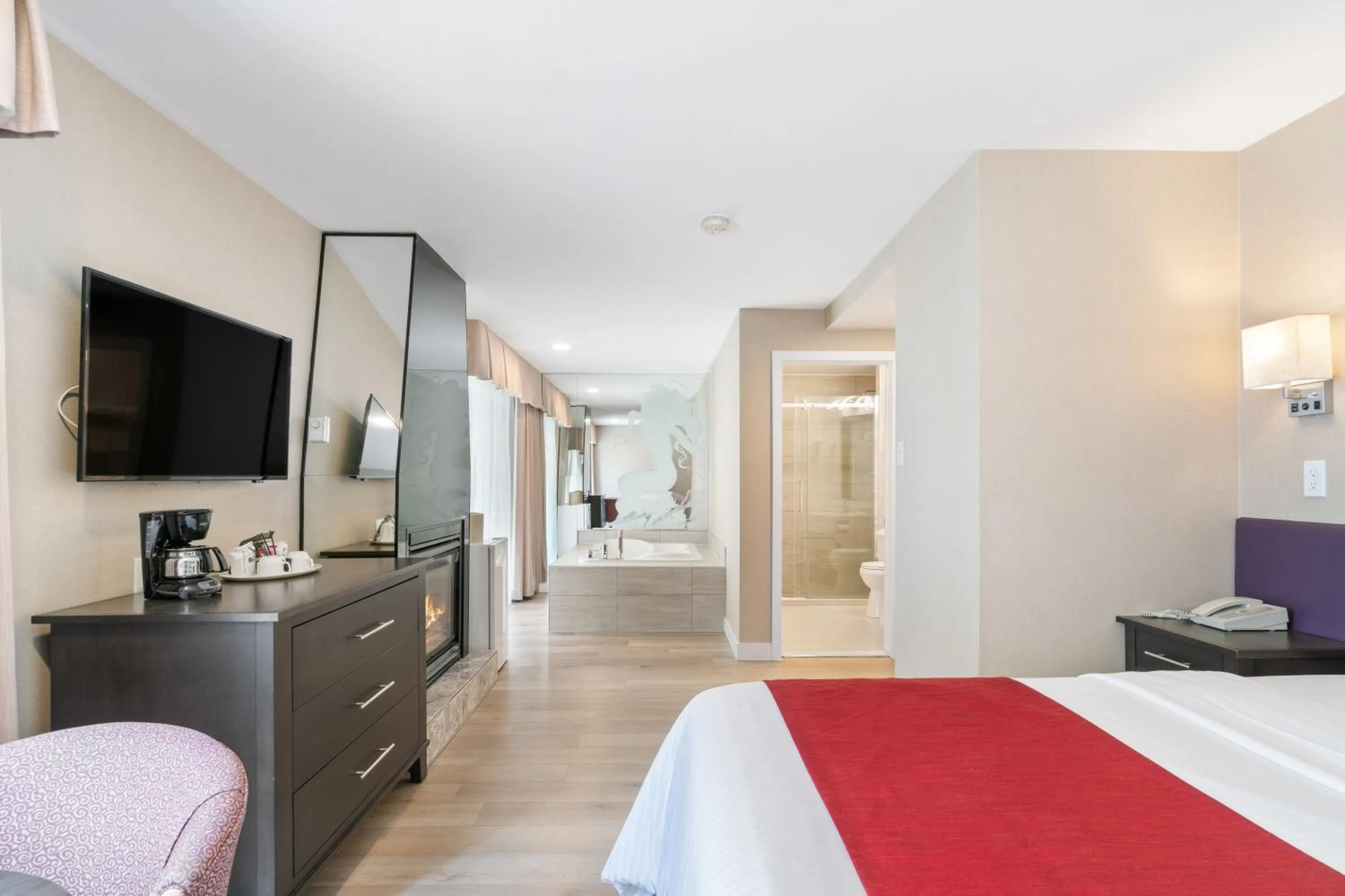 Bed in Hotel Bromont