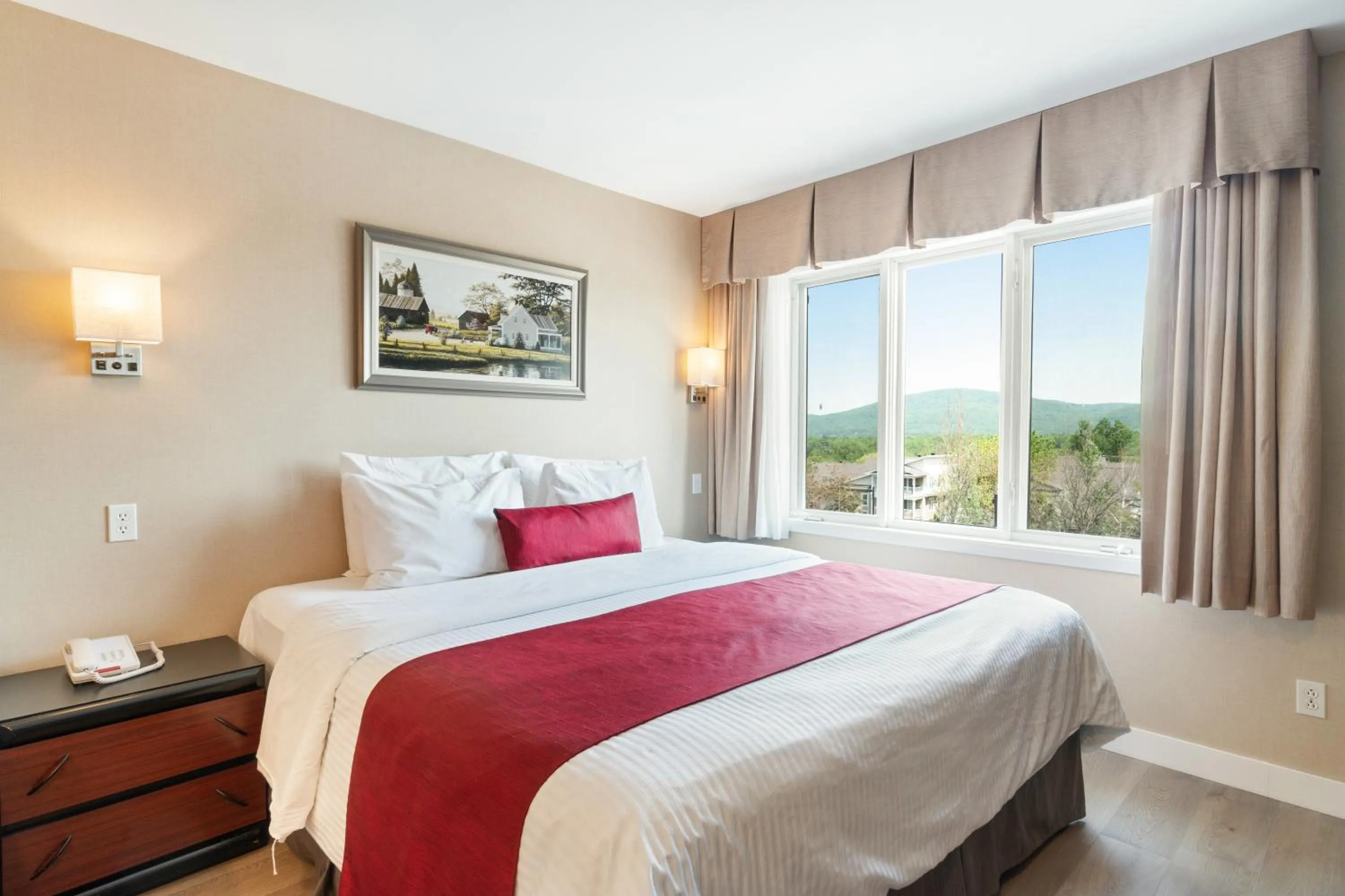 Bed in Hotel Bromont