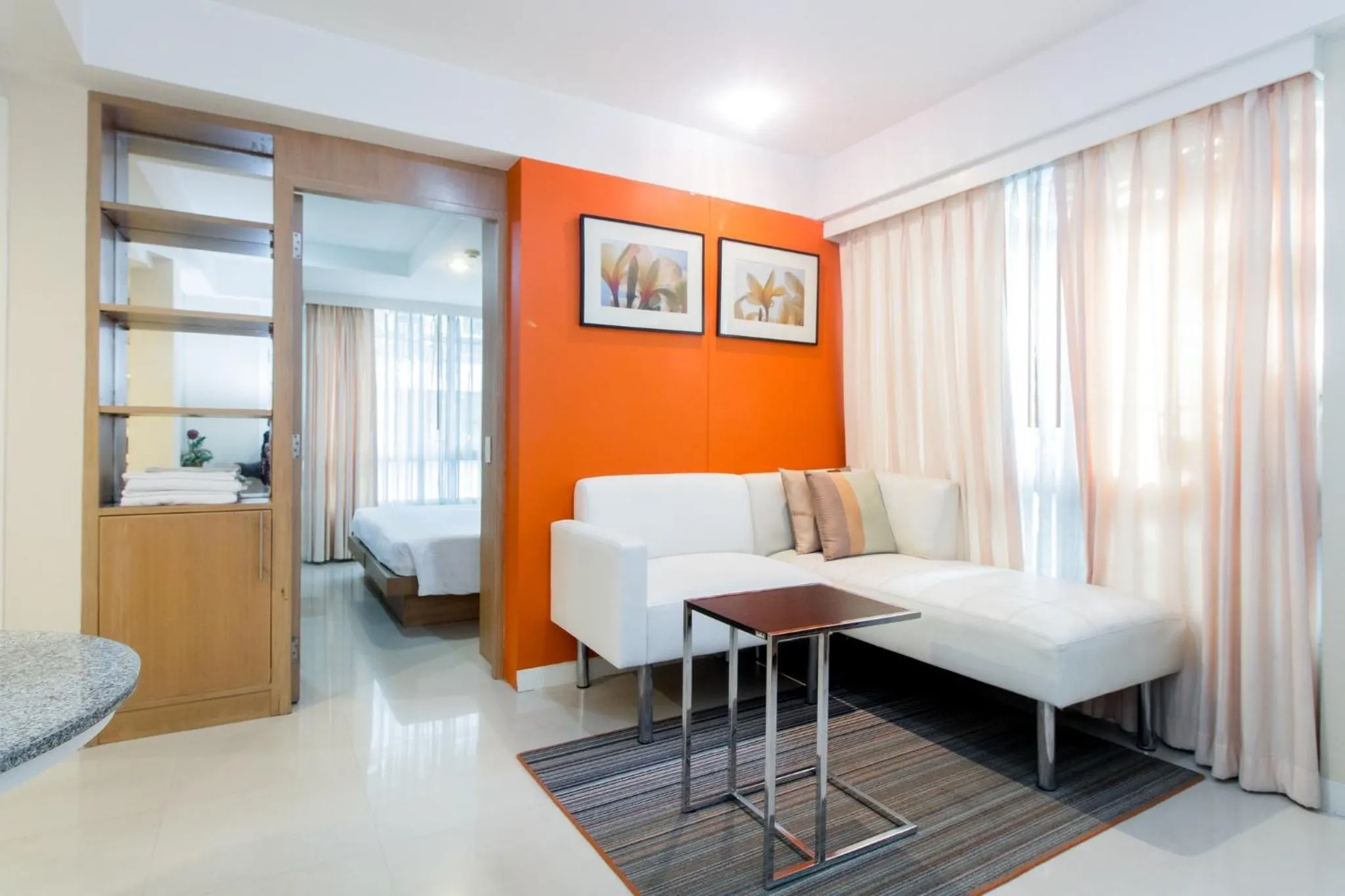 Living room, Bed in Silom Convent Garden