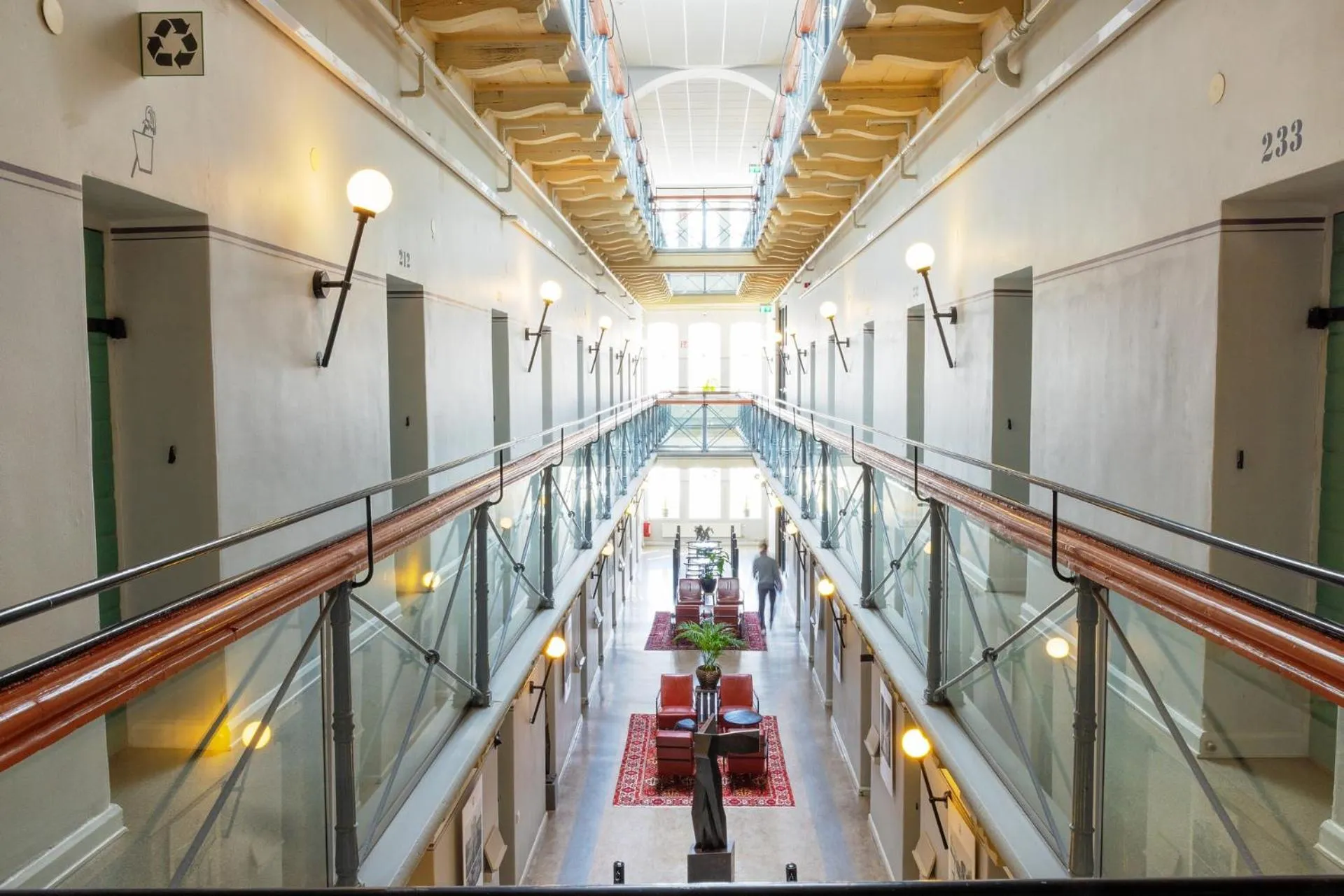 Inner courtyard view in STF Långholmen Hostel
