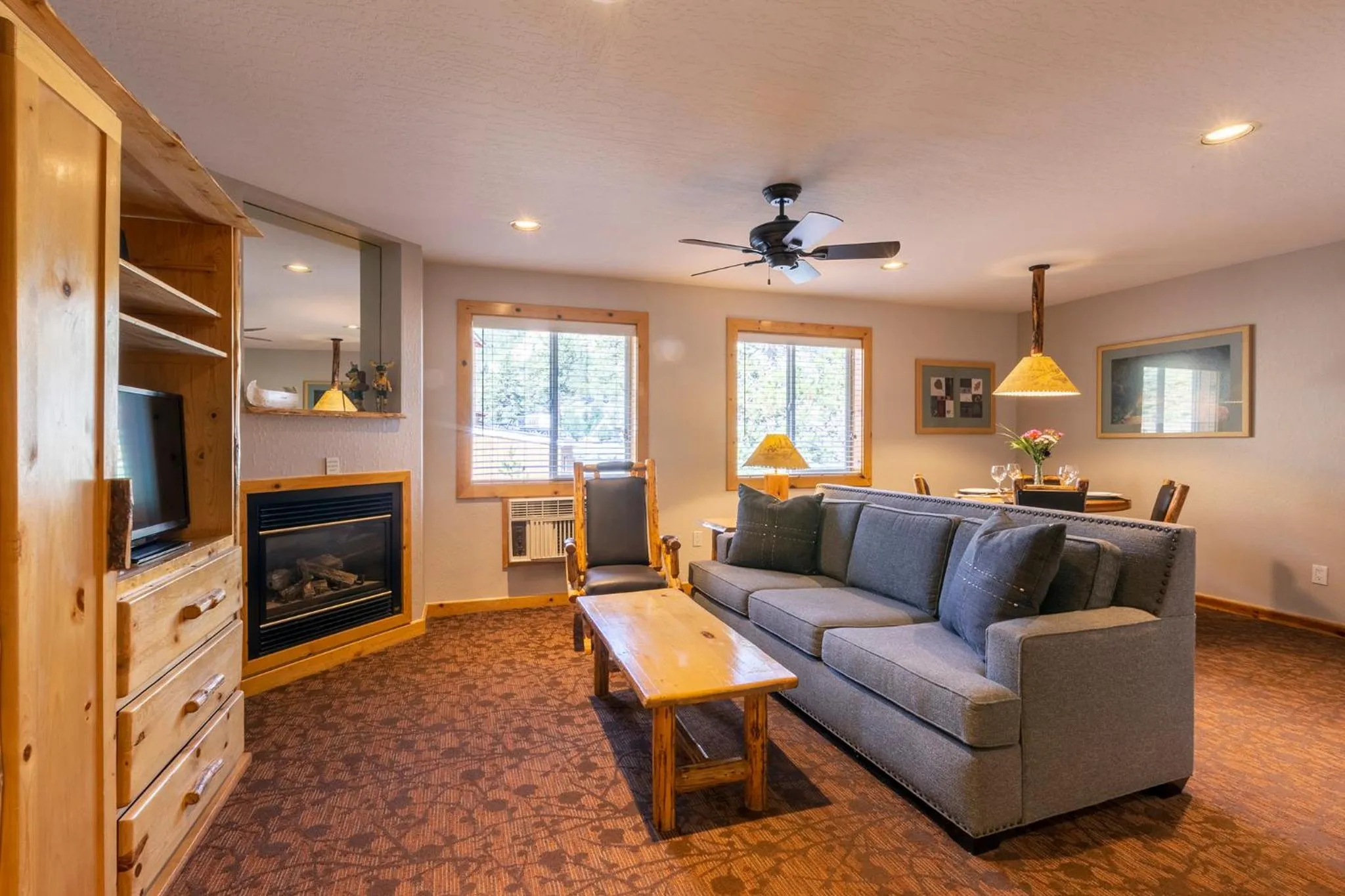 Living room in Red Wolf Lodge at Olympic Valley