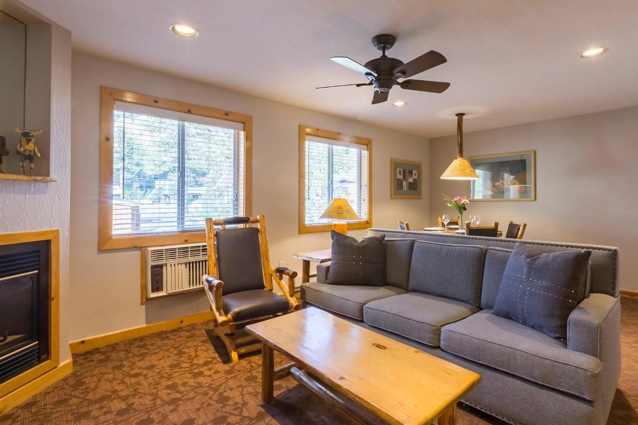 Living room in Red Wolf Lodge at Olympic Valley