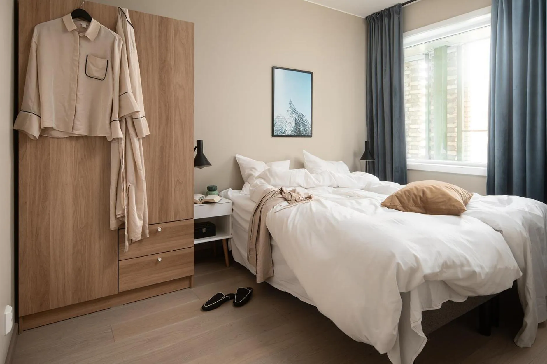 Bed in BJØRVIKA APARTMENTS, Opera Area, Oslo city center