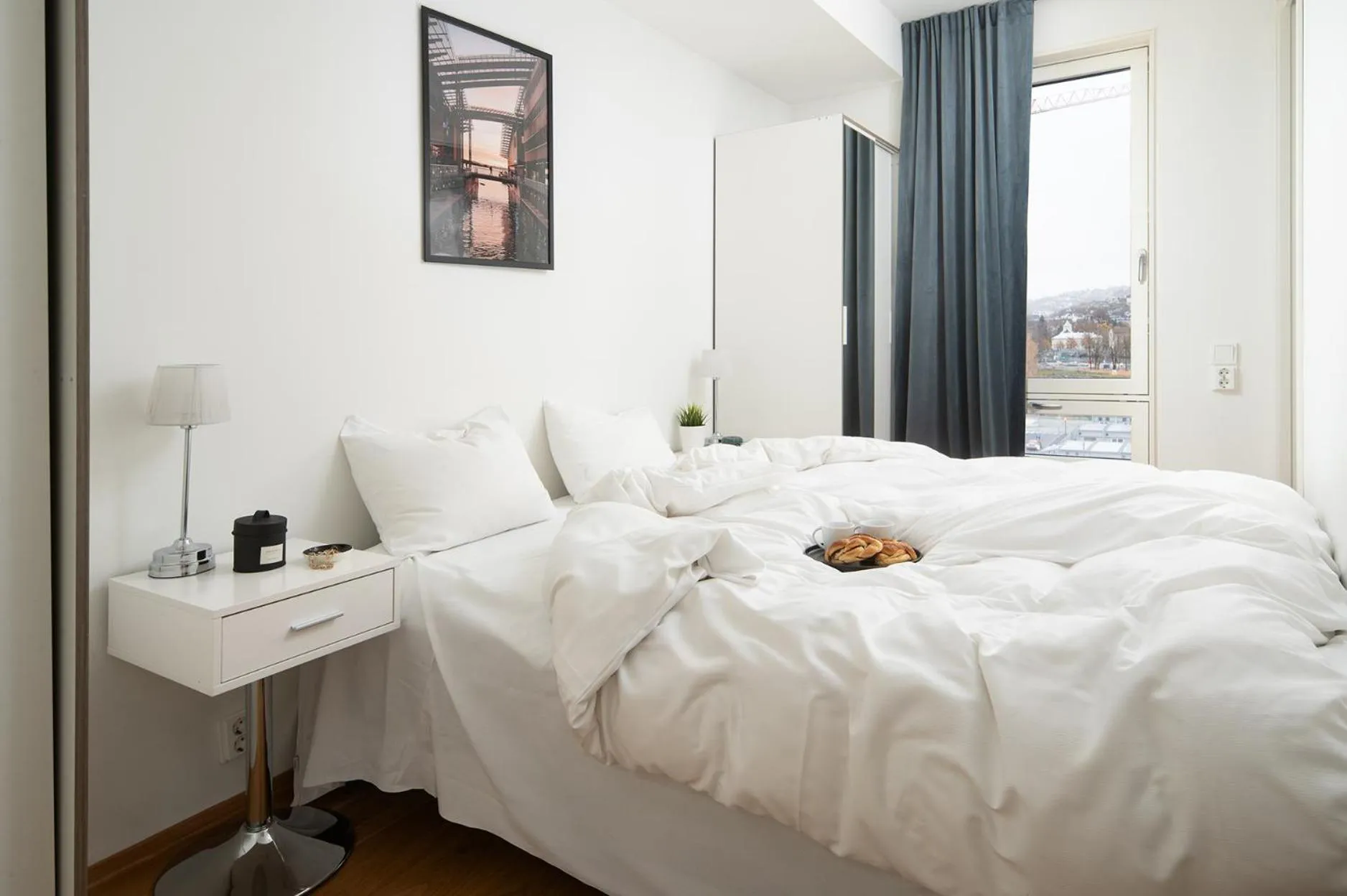 Bedroom, Bed in BJØRVIKA APARTMENTS, Opera Area, Oslo city center