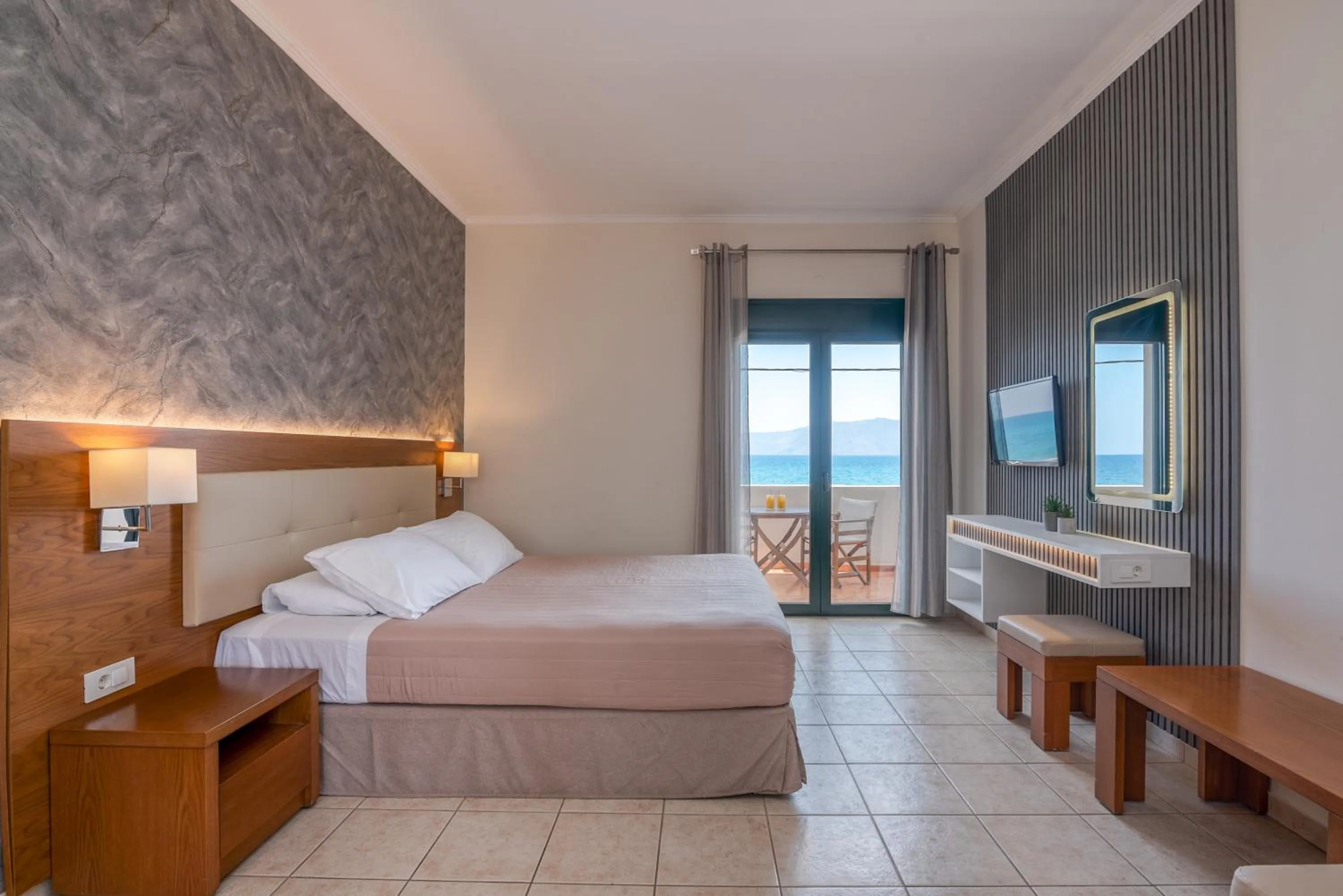 Bed in Christina Beach Hotel