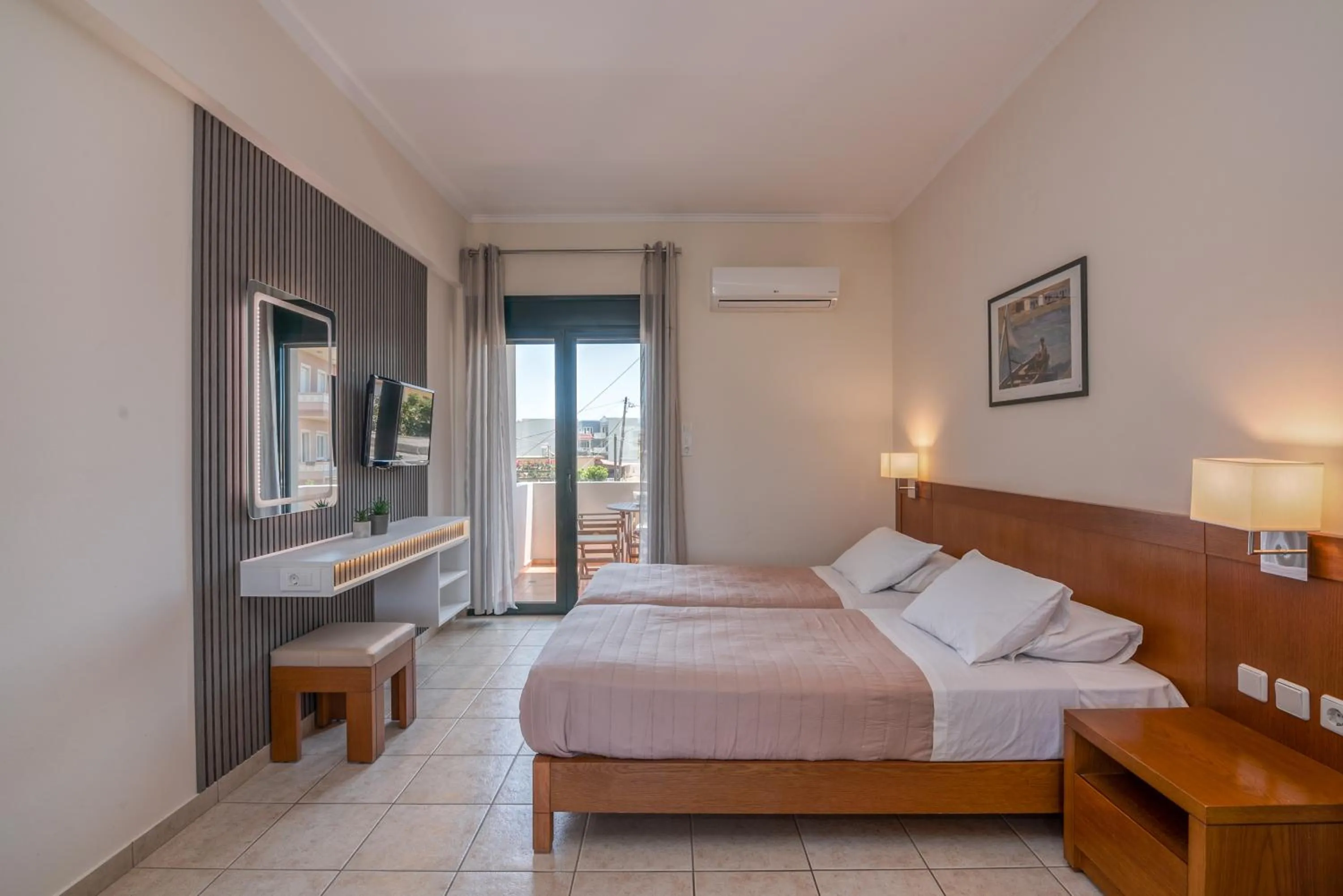 Bed in Christina Beach Hotel