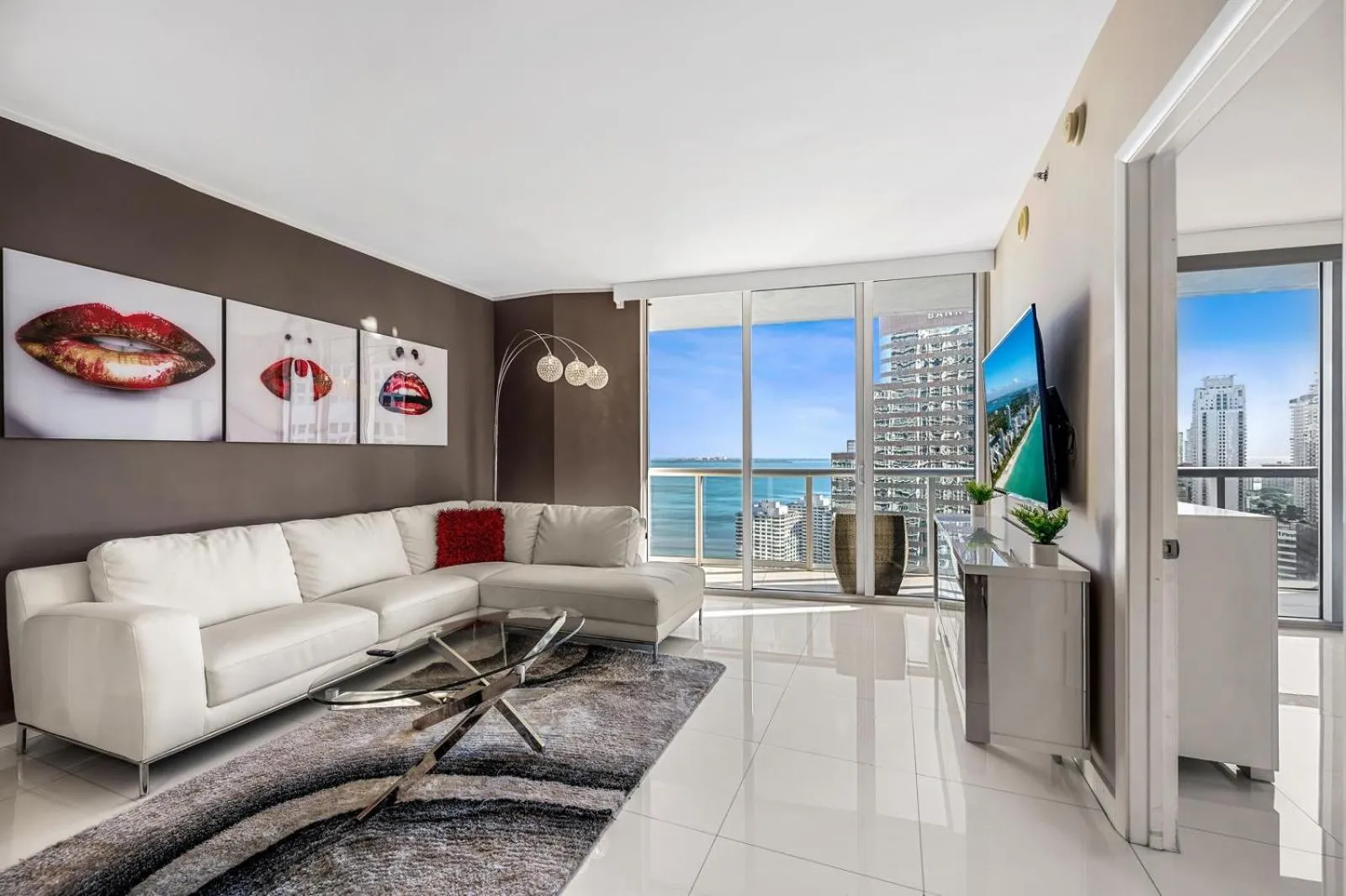 Living room in ICON Brickell residences