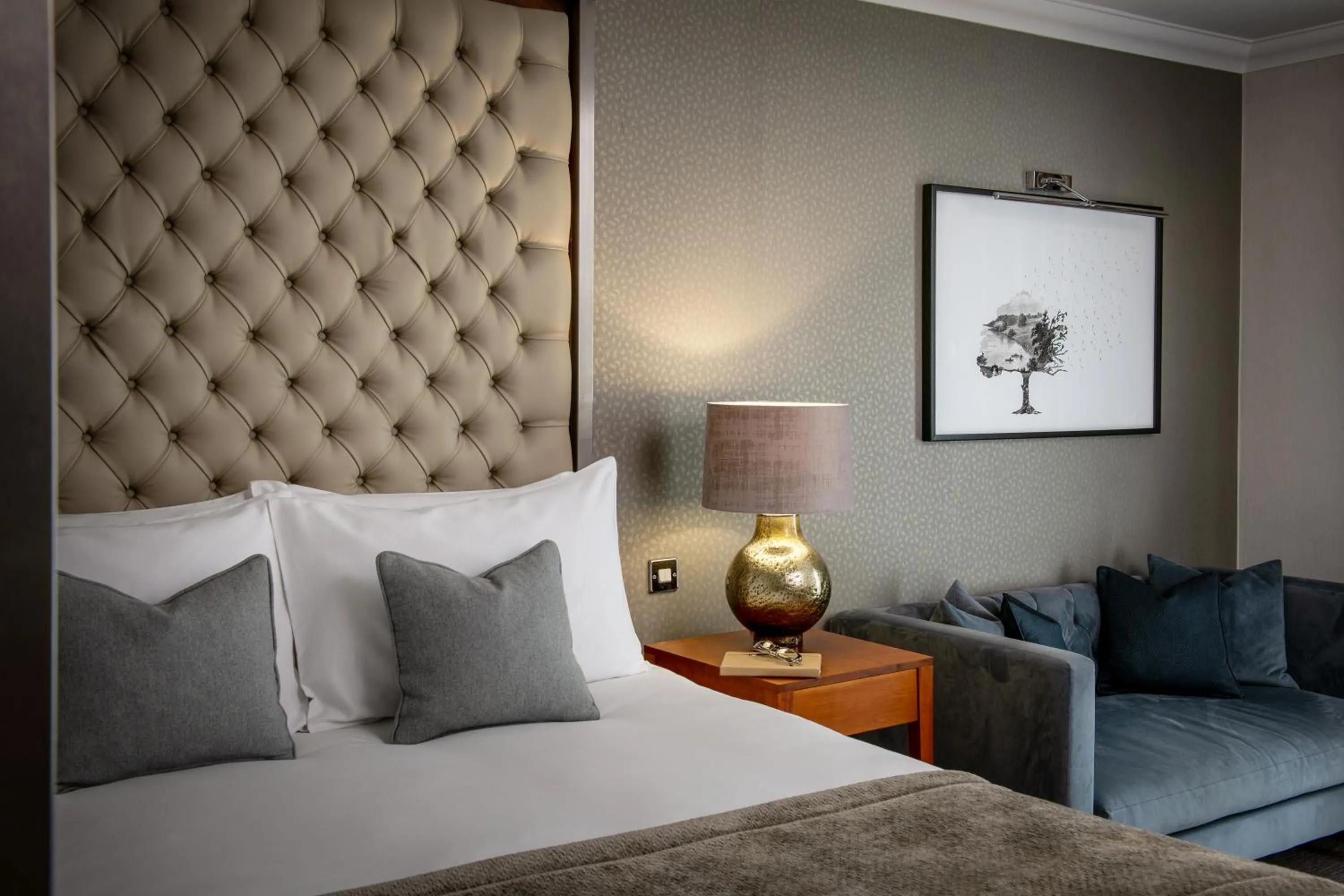 Seating area, Bed in Thorpe Park Hotel and Spa