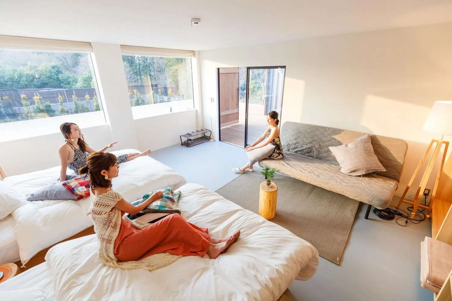 group of guests, Bed in Mt Fuji View Villa Fujino Kirameki Fuji Gotemba