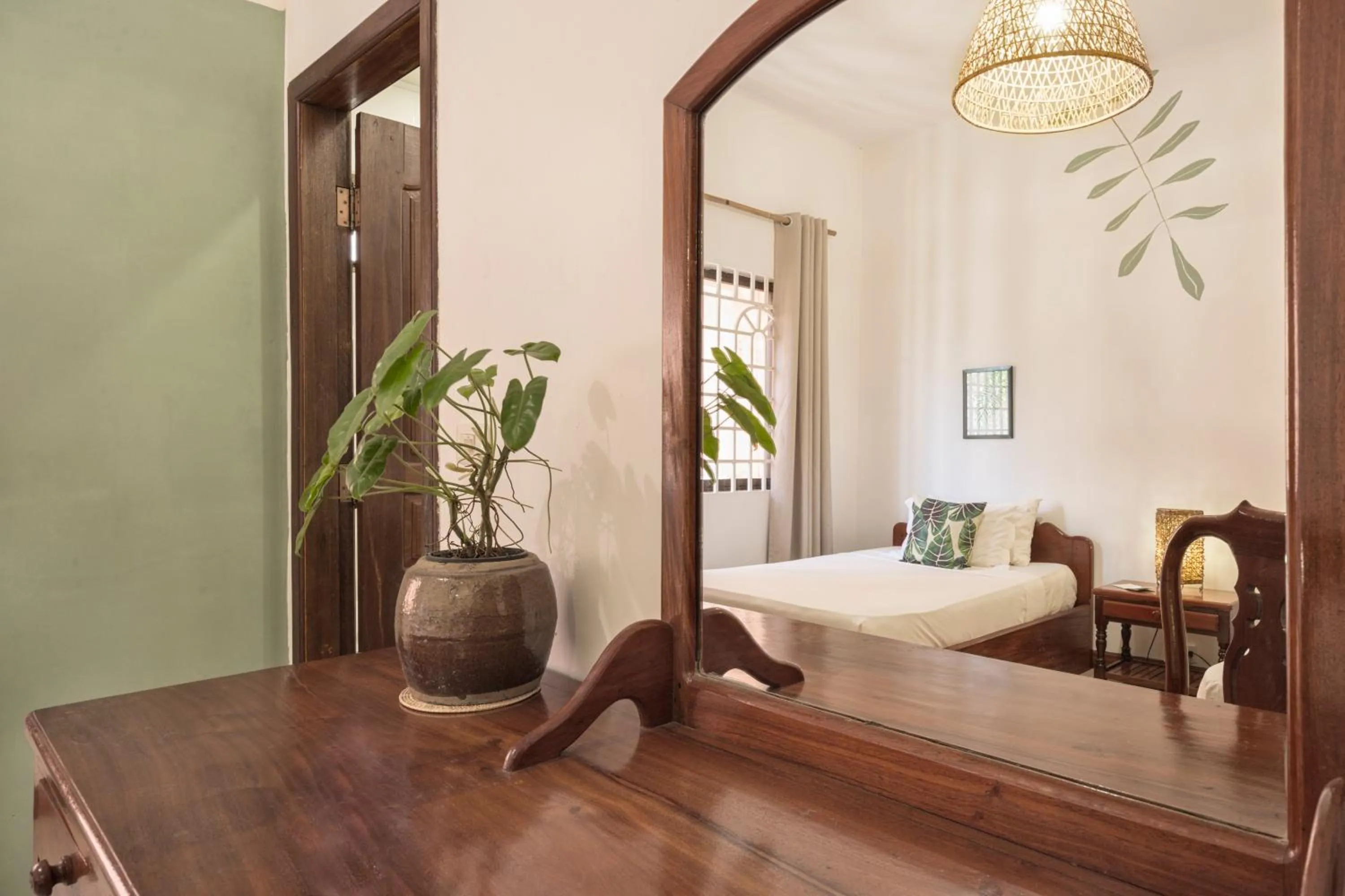 Decorative detail, Bed in Babel Siem Reap Guesthouse