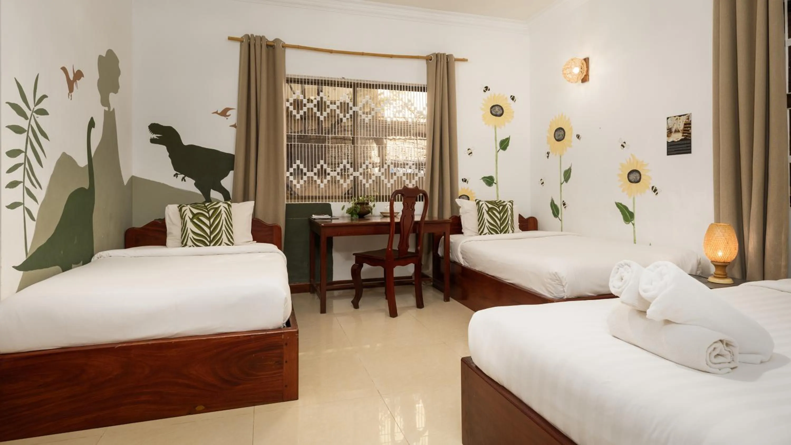 Decorative detail, Bed in Babel Siem Reap Guesthouse