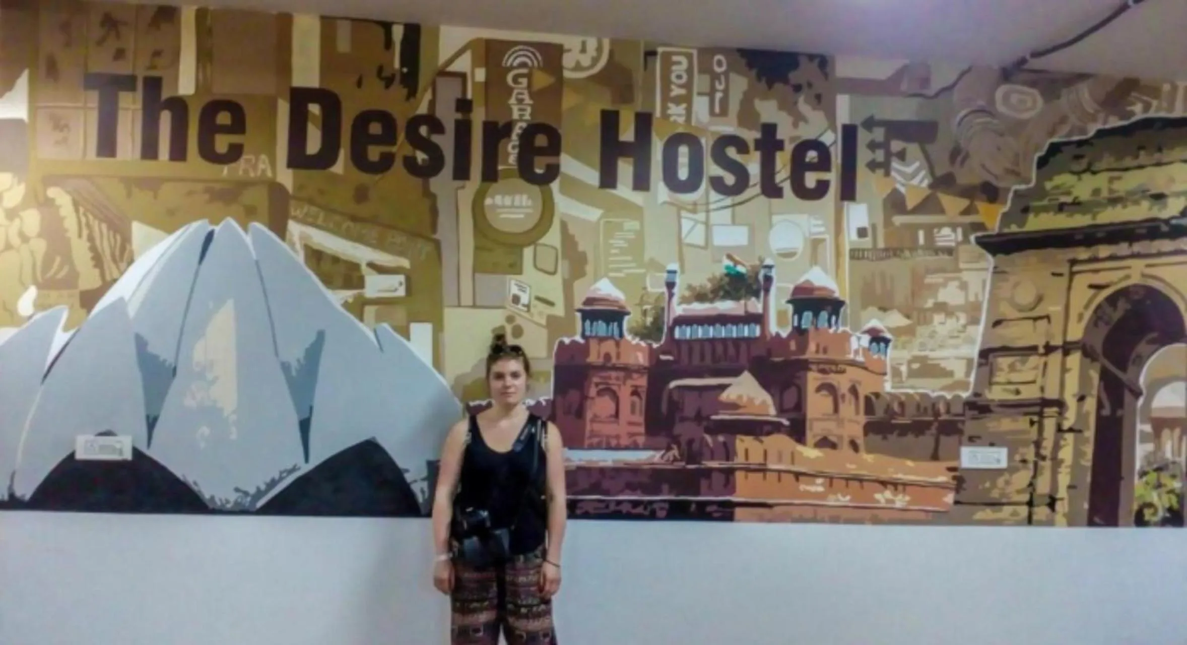 Text overlay in The Desire Hostel