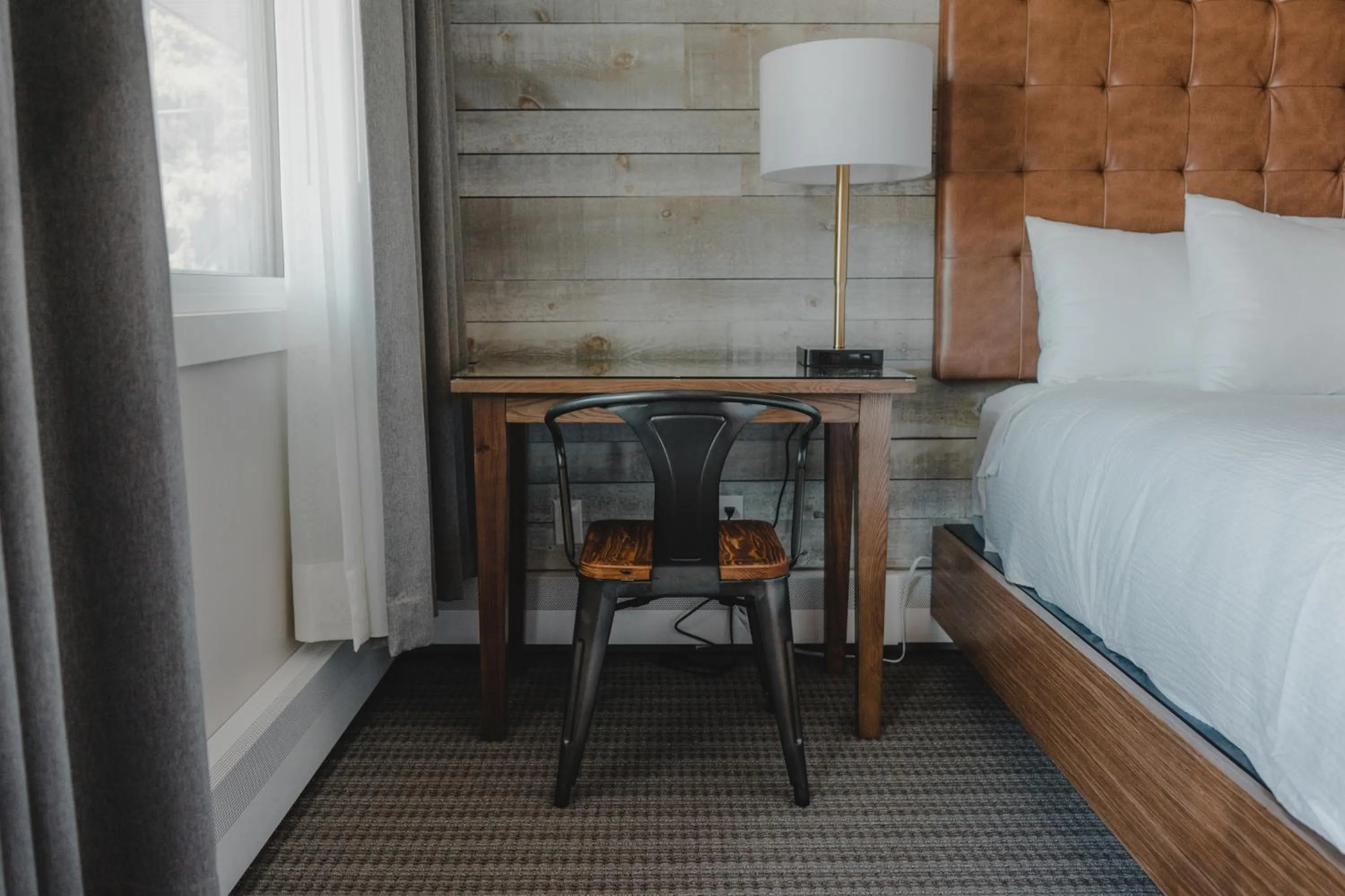 Seating area, Bed in Lamphouse By Basecamp