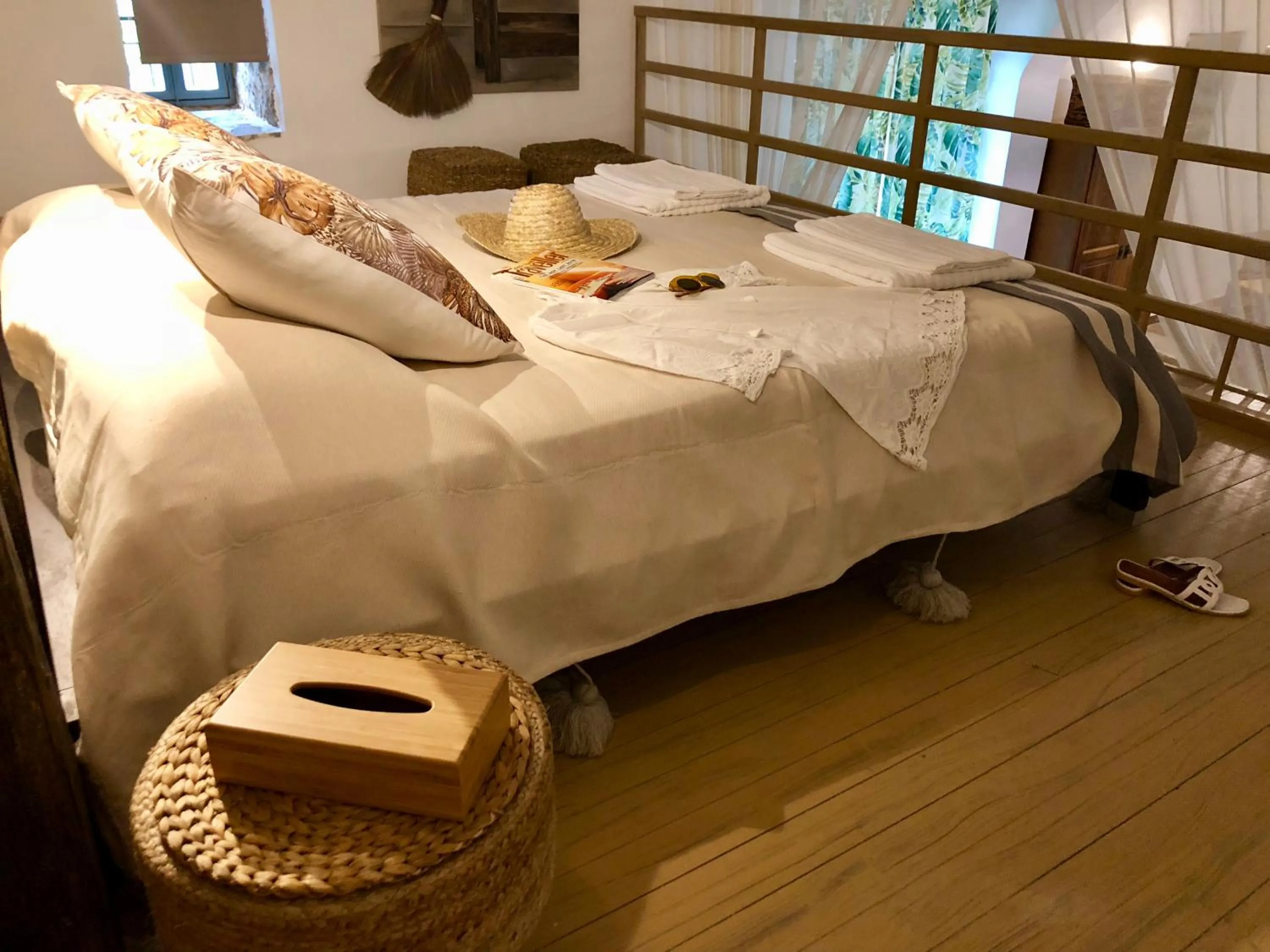 Decorative detail, Bed in Villa Vager Mani Hotel