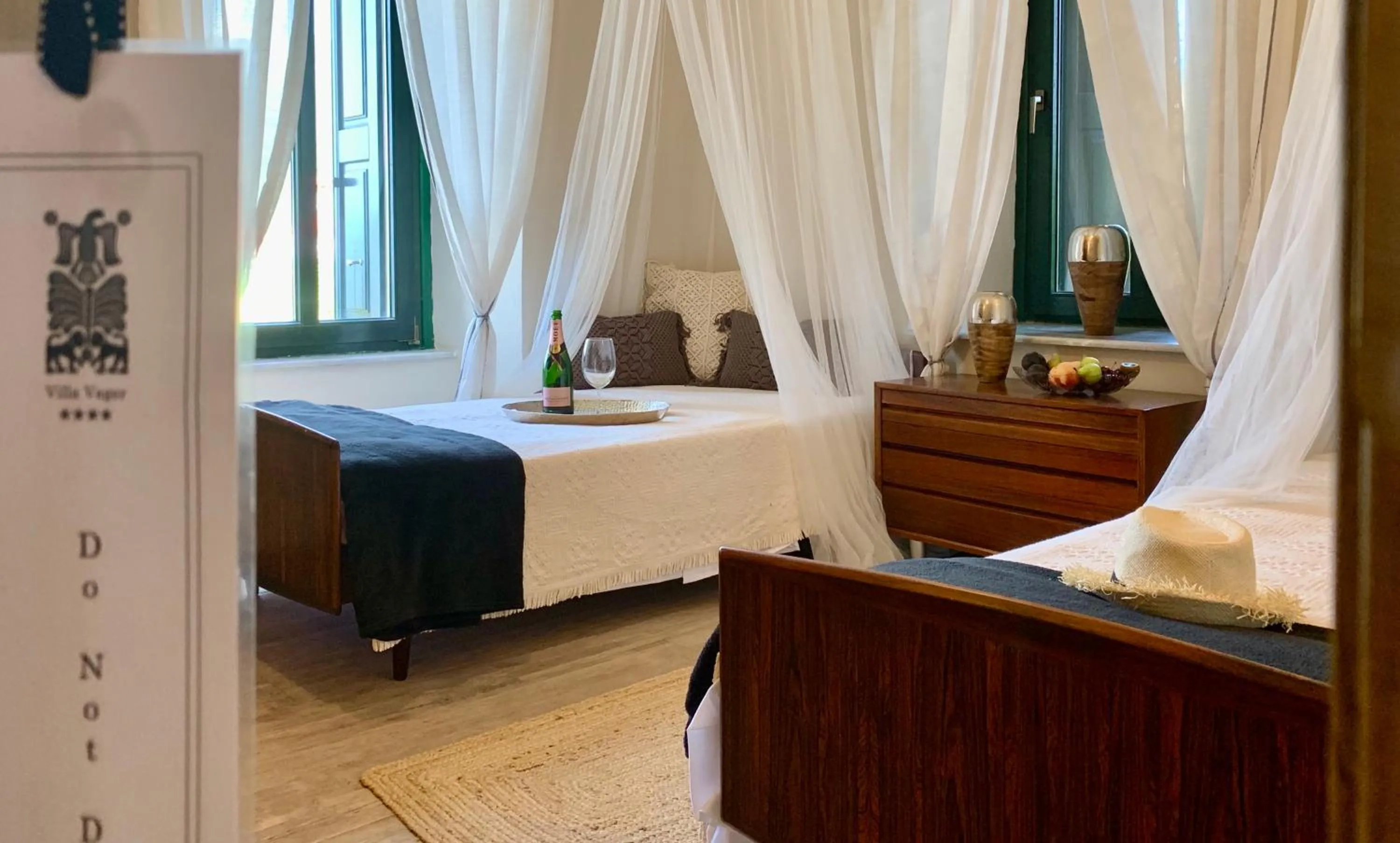 Bed in Villa Vager Mani Hotel