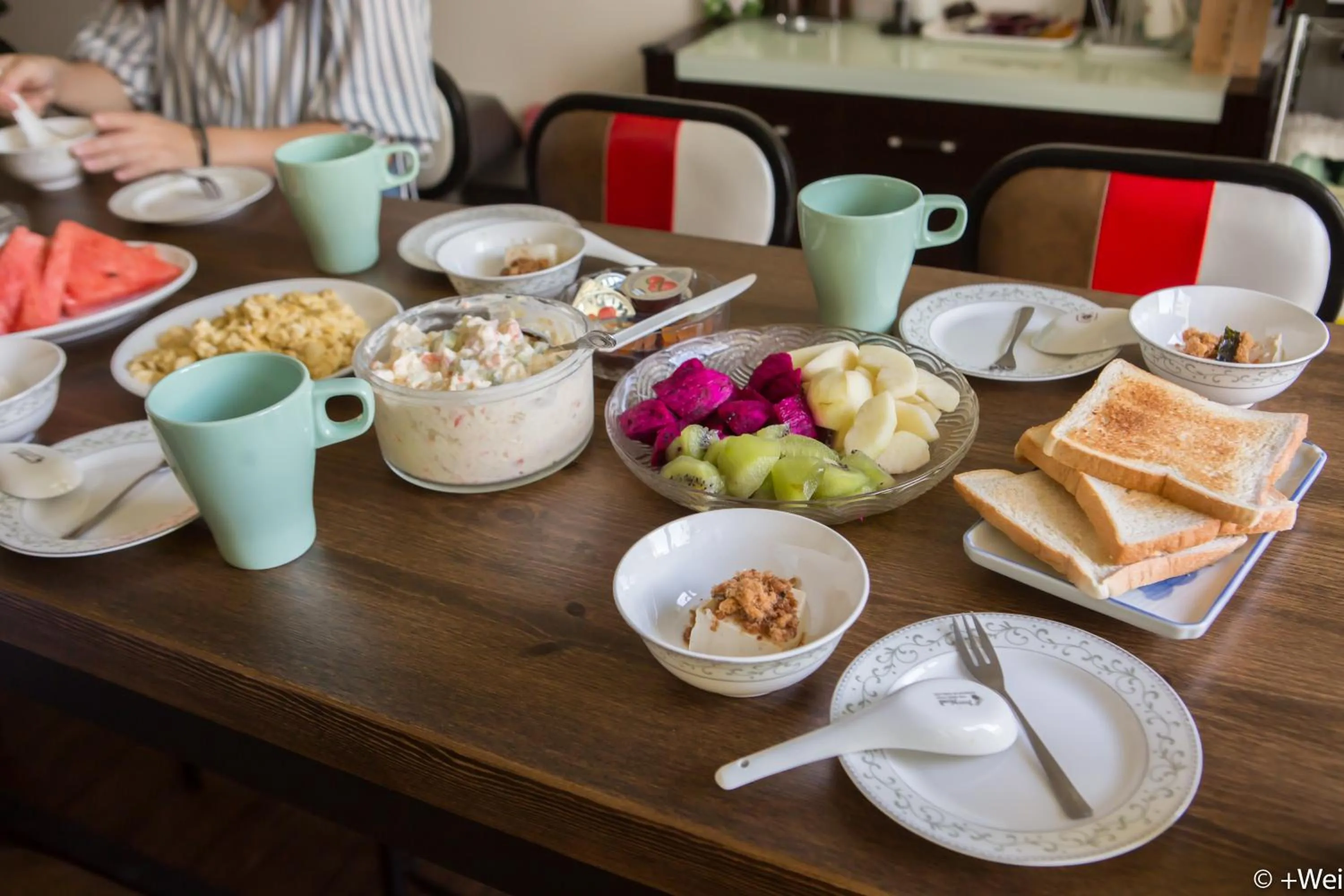 Breakfast in Shining Forest Hostel