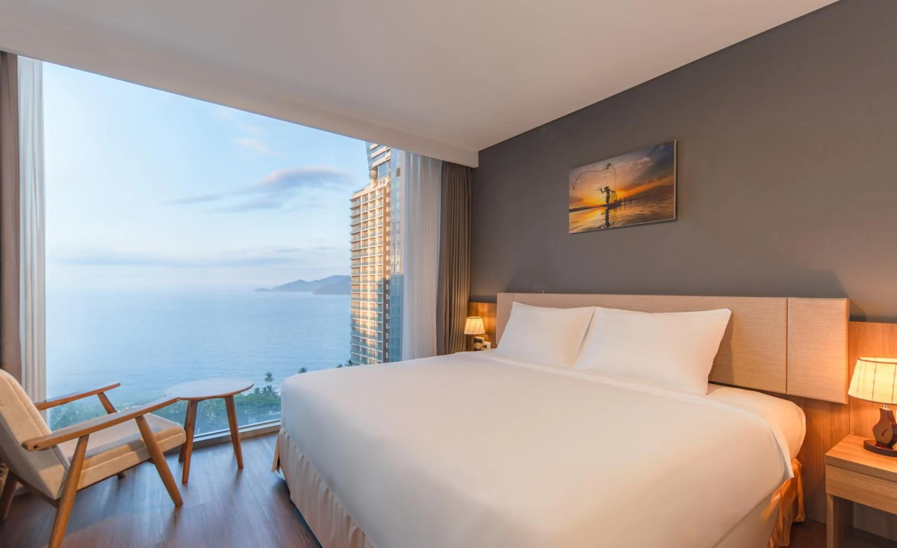 View (from property/room), Bed in Libra Hotel Nha Trang