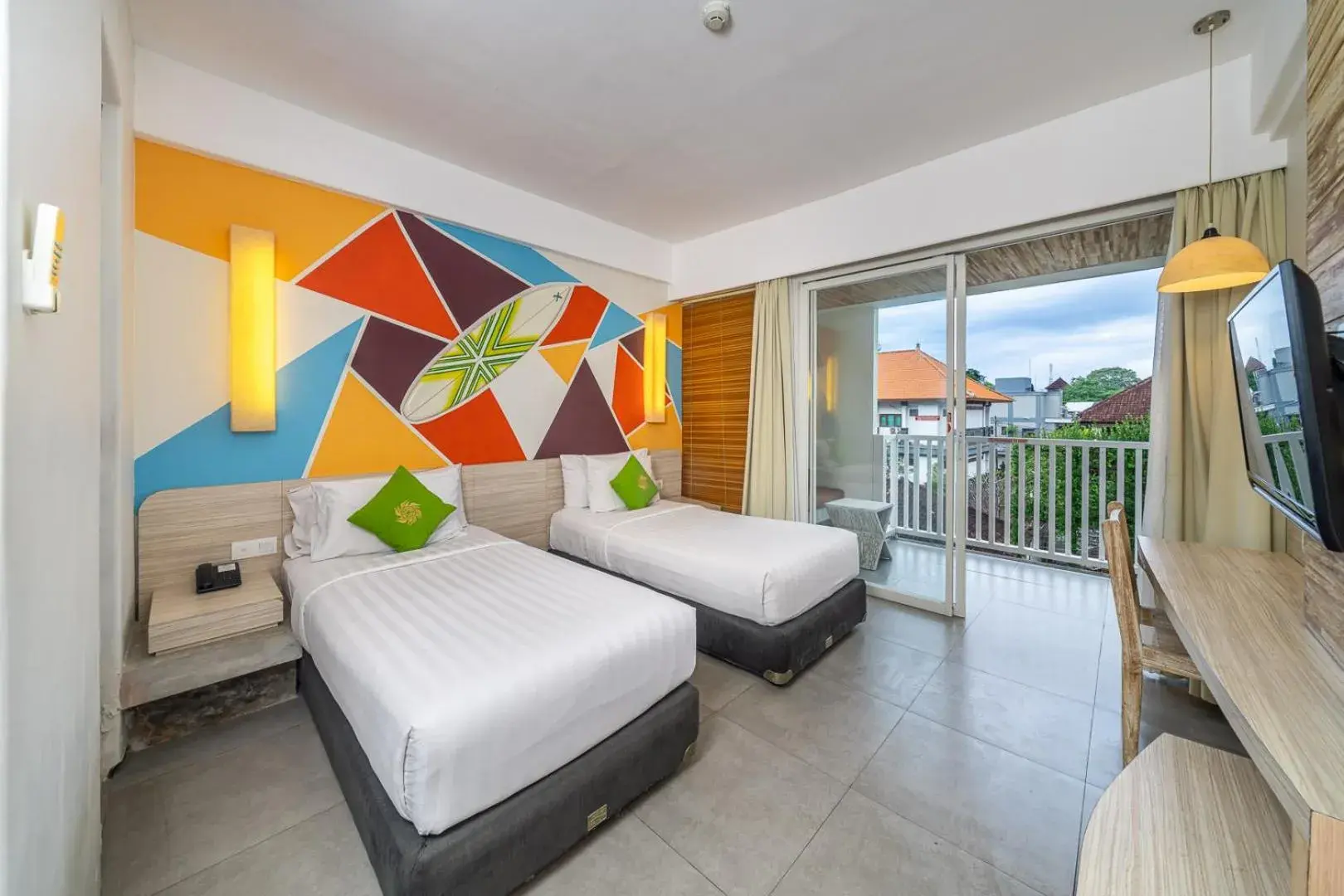 Deluxe Double or Twin Room with Balcony in Bliss Surfer Hotel Legian Deluxe Double or Twin Room with Balcony in Bliss Surfer Hotel Legian