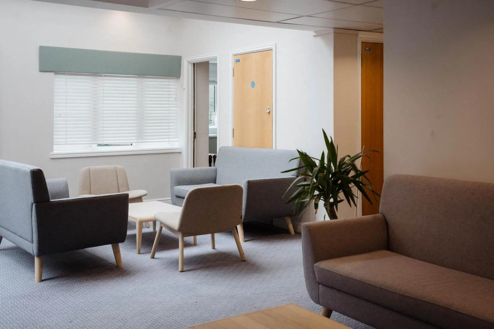 Seating area in Peter Scott House Birmingham