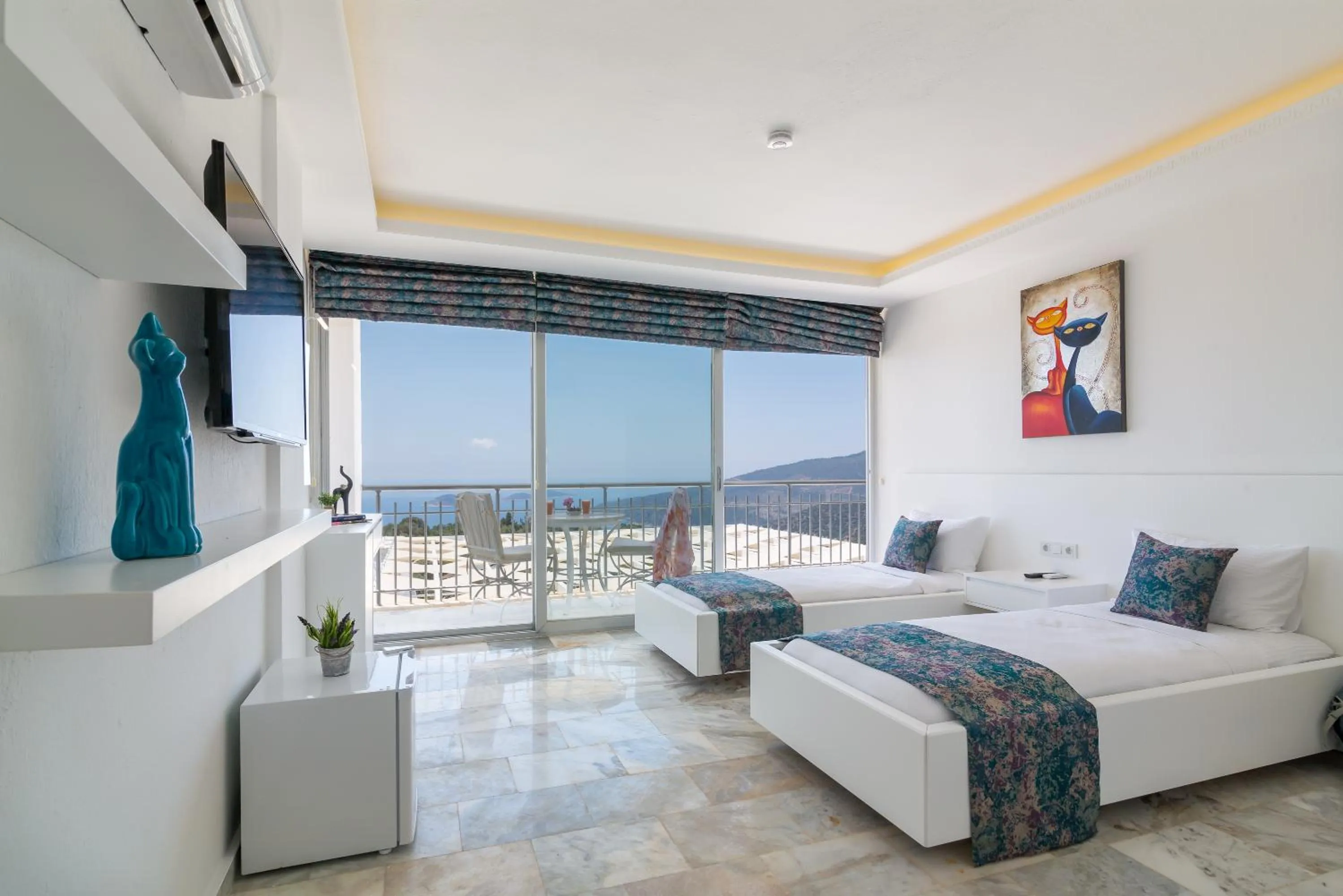 Bedroom, Bed in Infinity Villa Kalkan