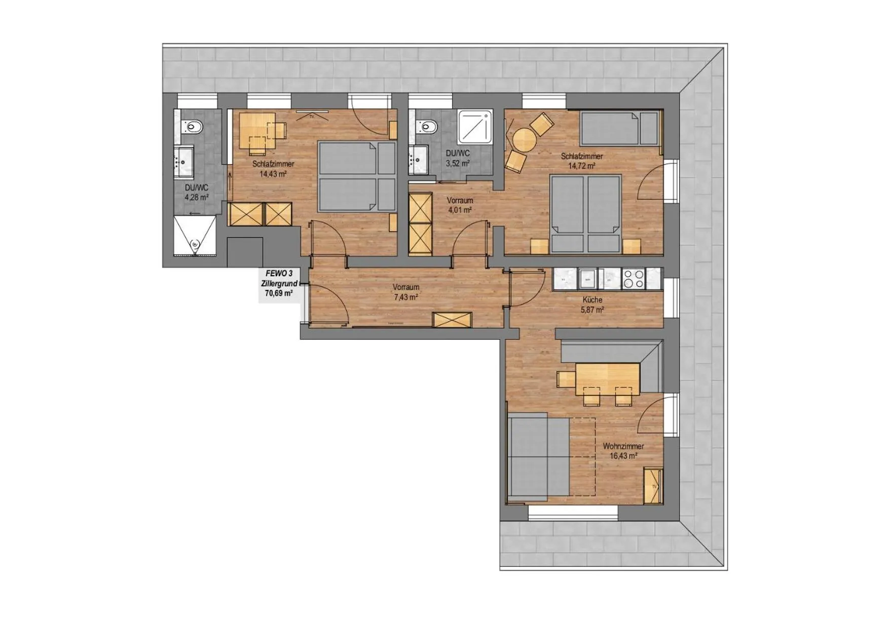 Floor plan in Apartments Rosenhof