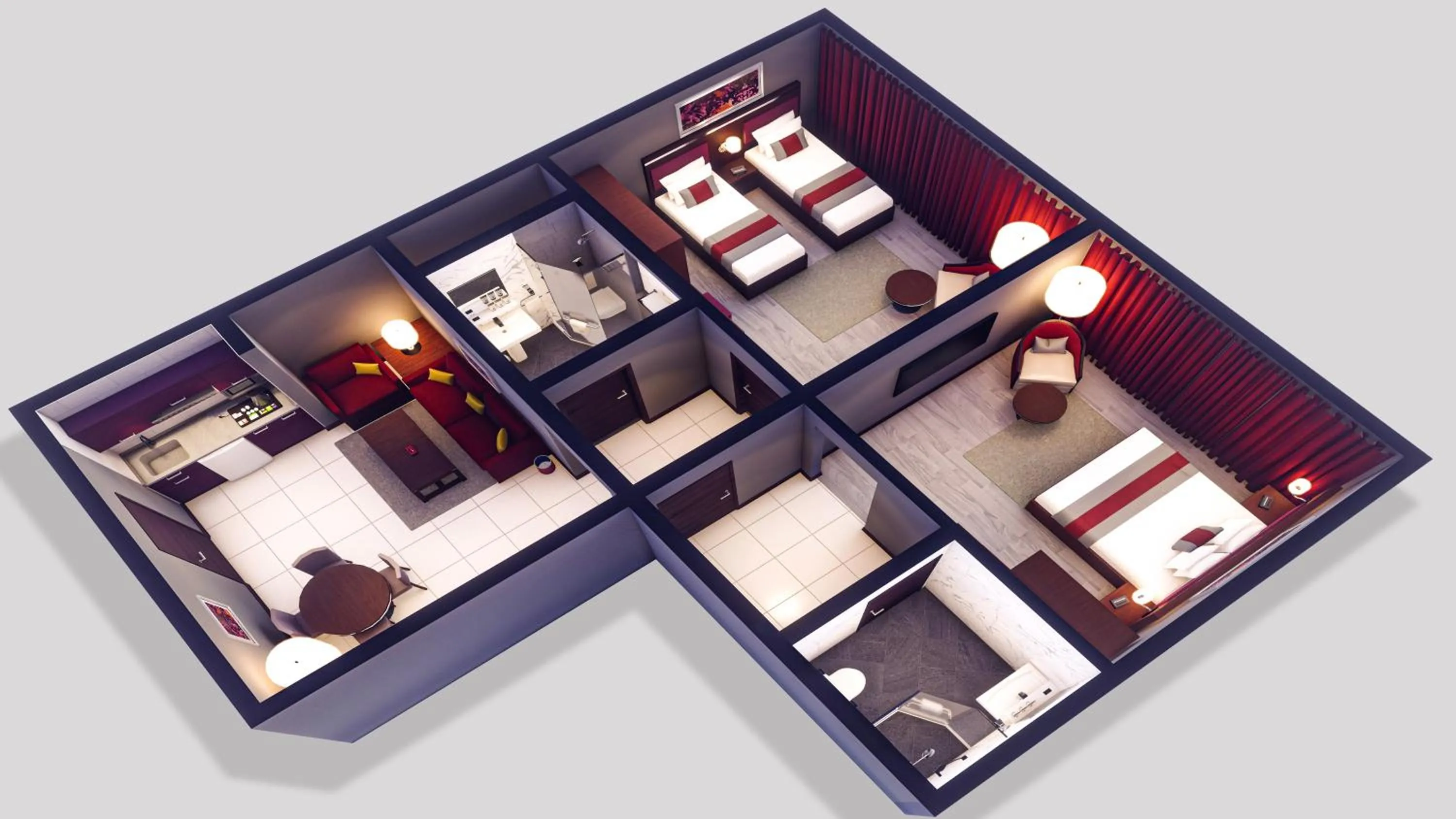 Floor plan, Bed in Normas Hotel