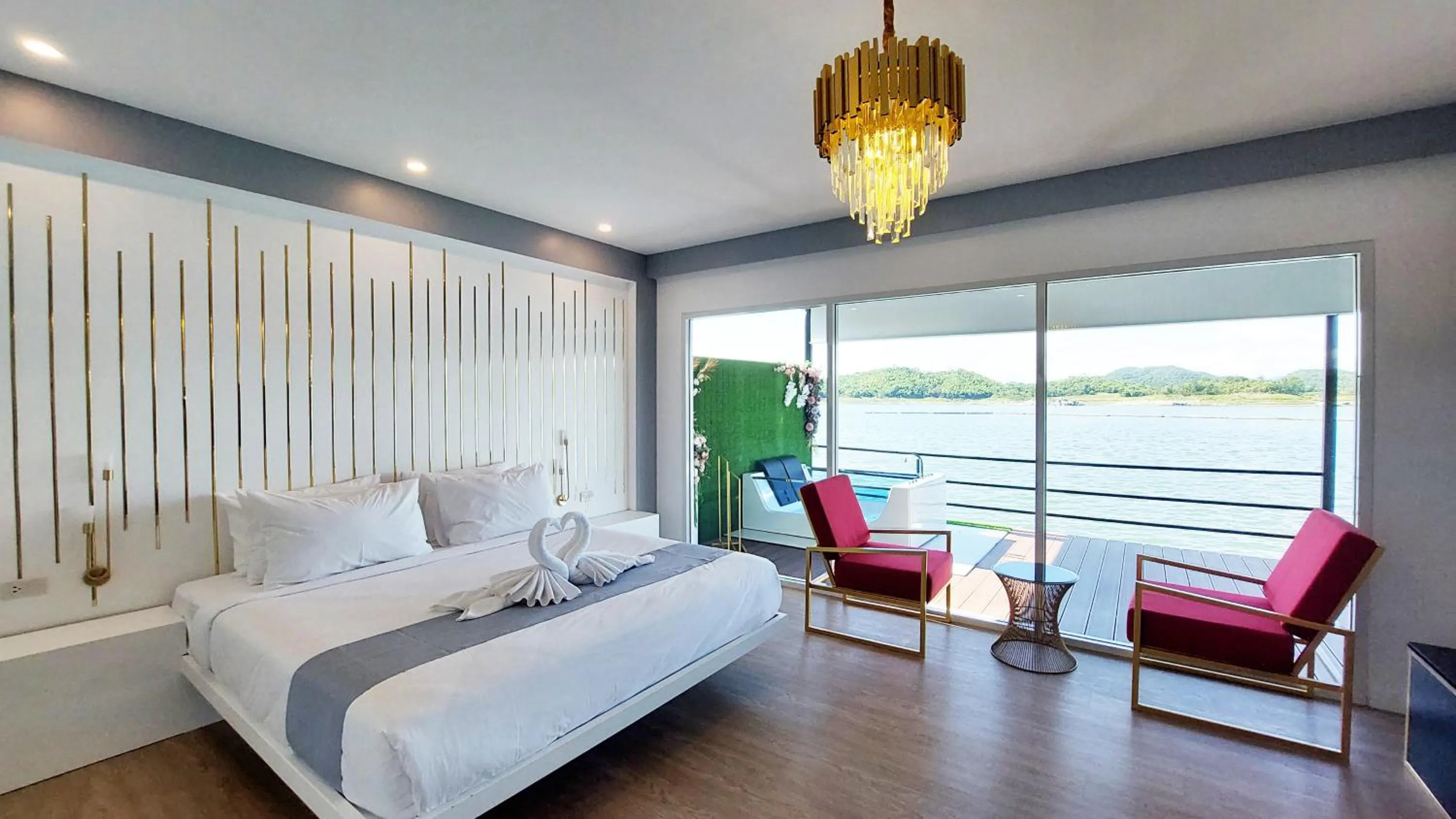 Bed in Raya Buri Resort Kanchanaburi