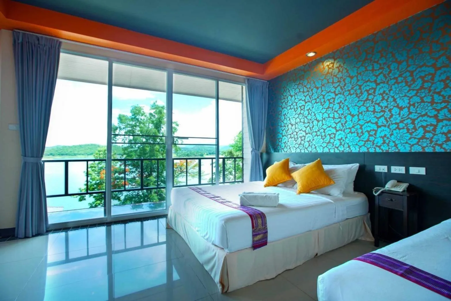 Bed in Raya Buri Resort Kanchanaburi