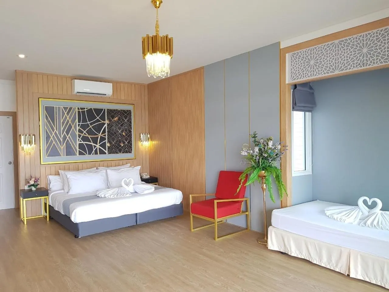 Bed in Raya Buri Resort Kanchanaburi