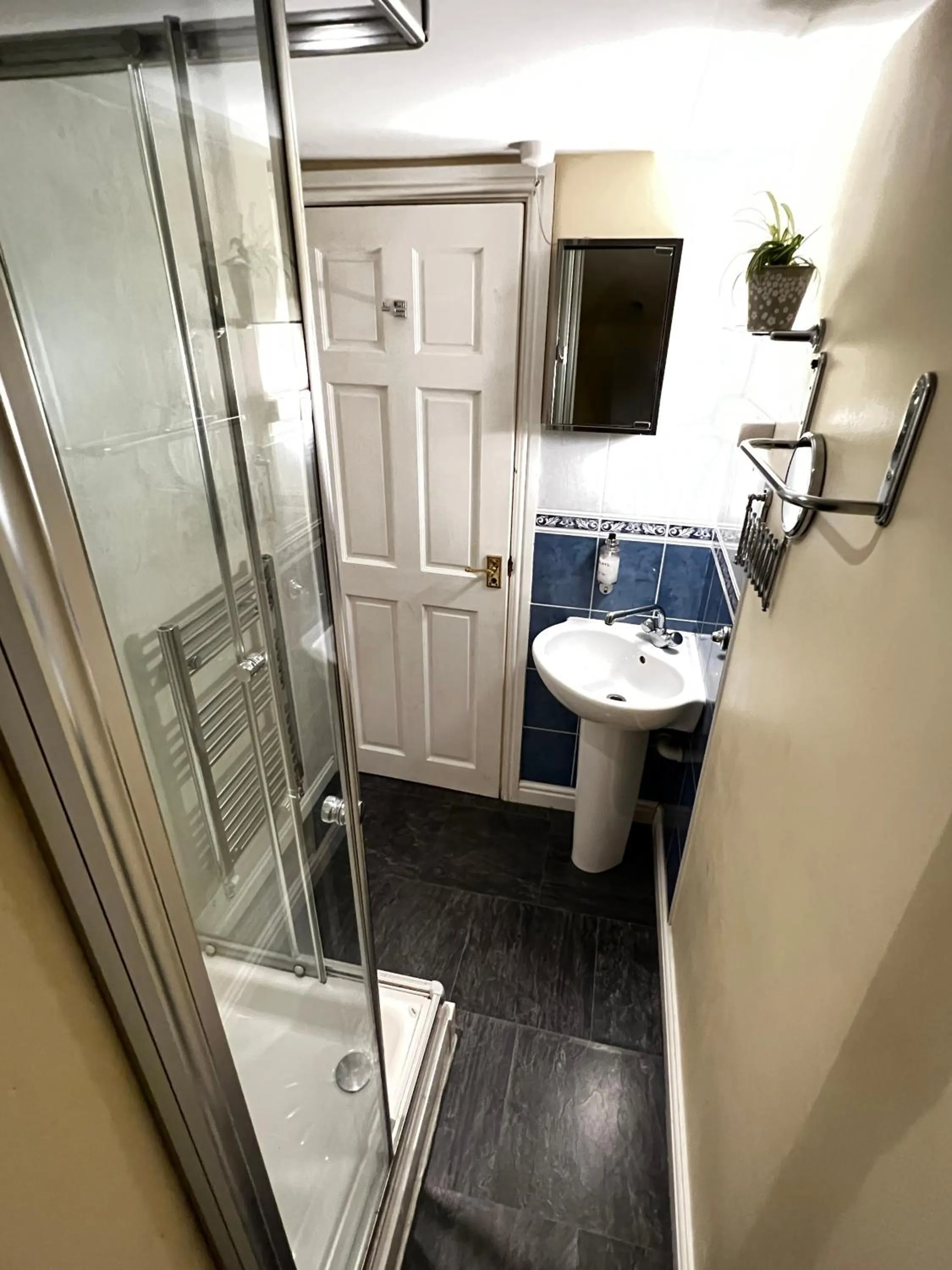 Shower in Dolgun Uchaf Historic B&B and Cottages in Snowdonia