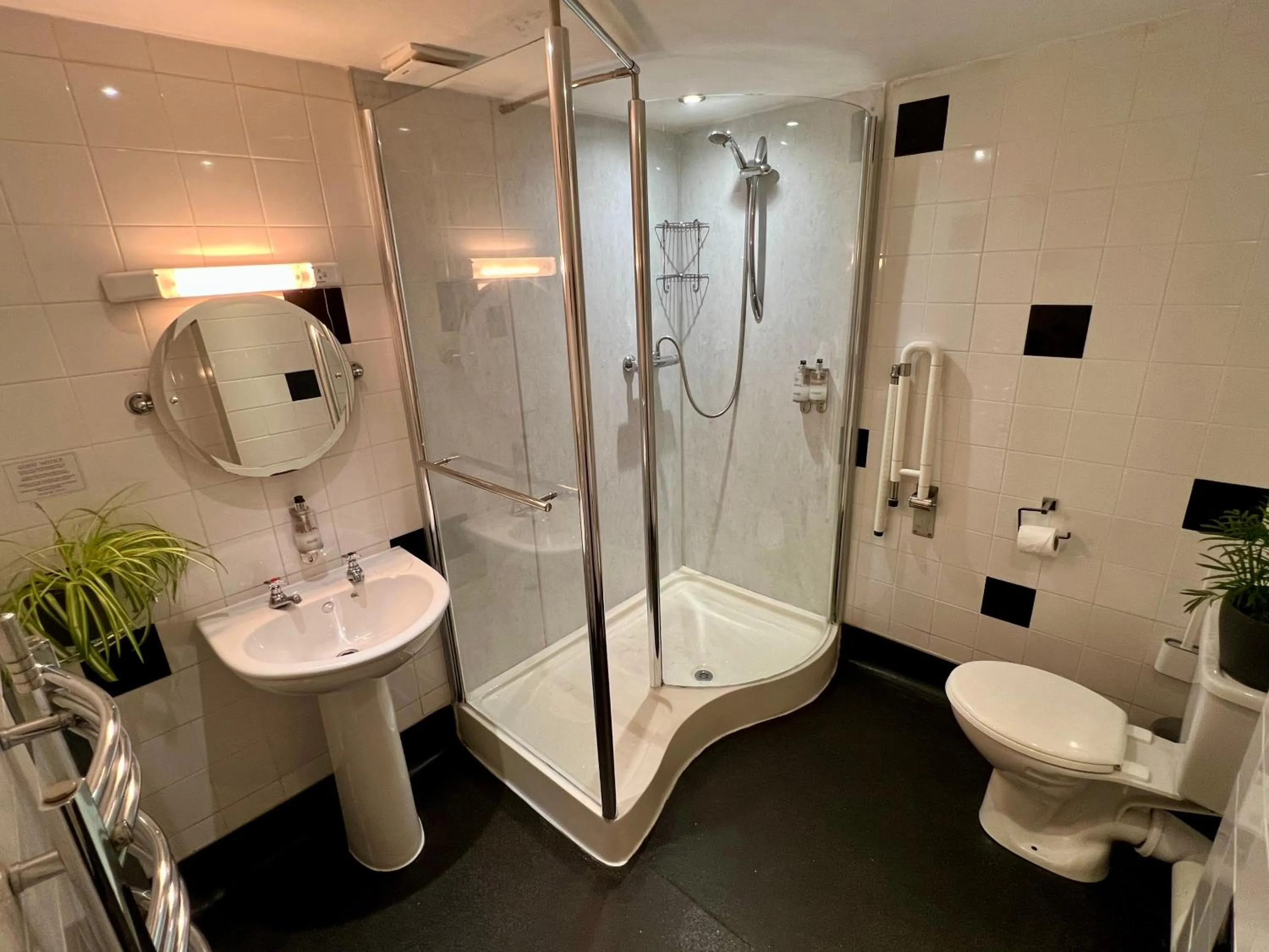 Shower in Dolgun Uchaf Historic B&B and Cottages in Snowdonia