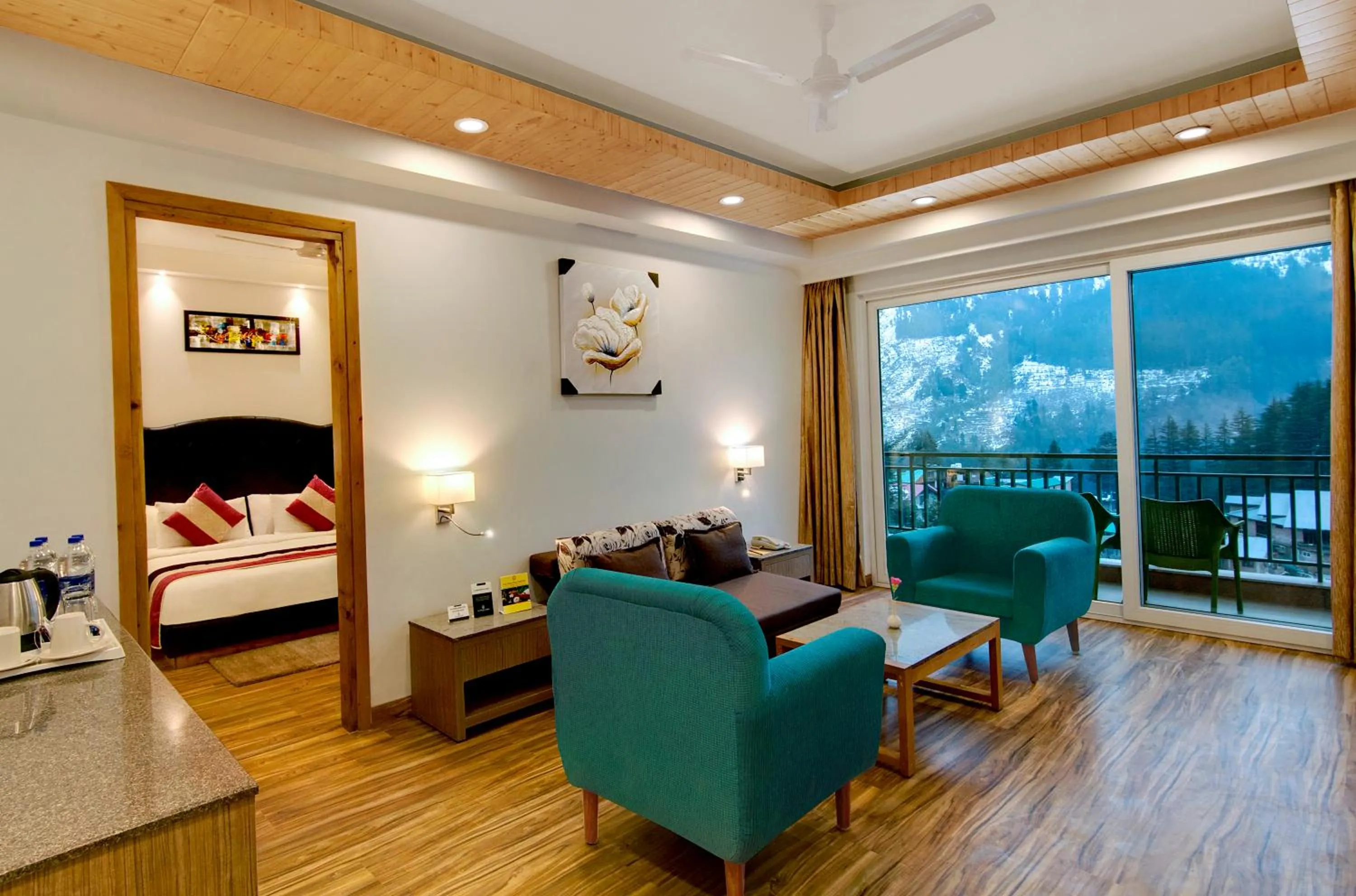 Living room, Bed in The Orchard Greens Resort - A Centrally Heated Property