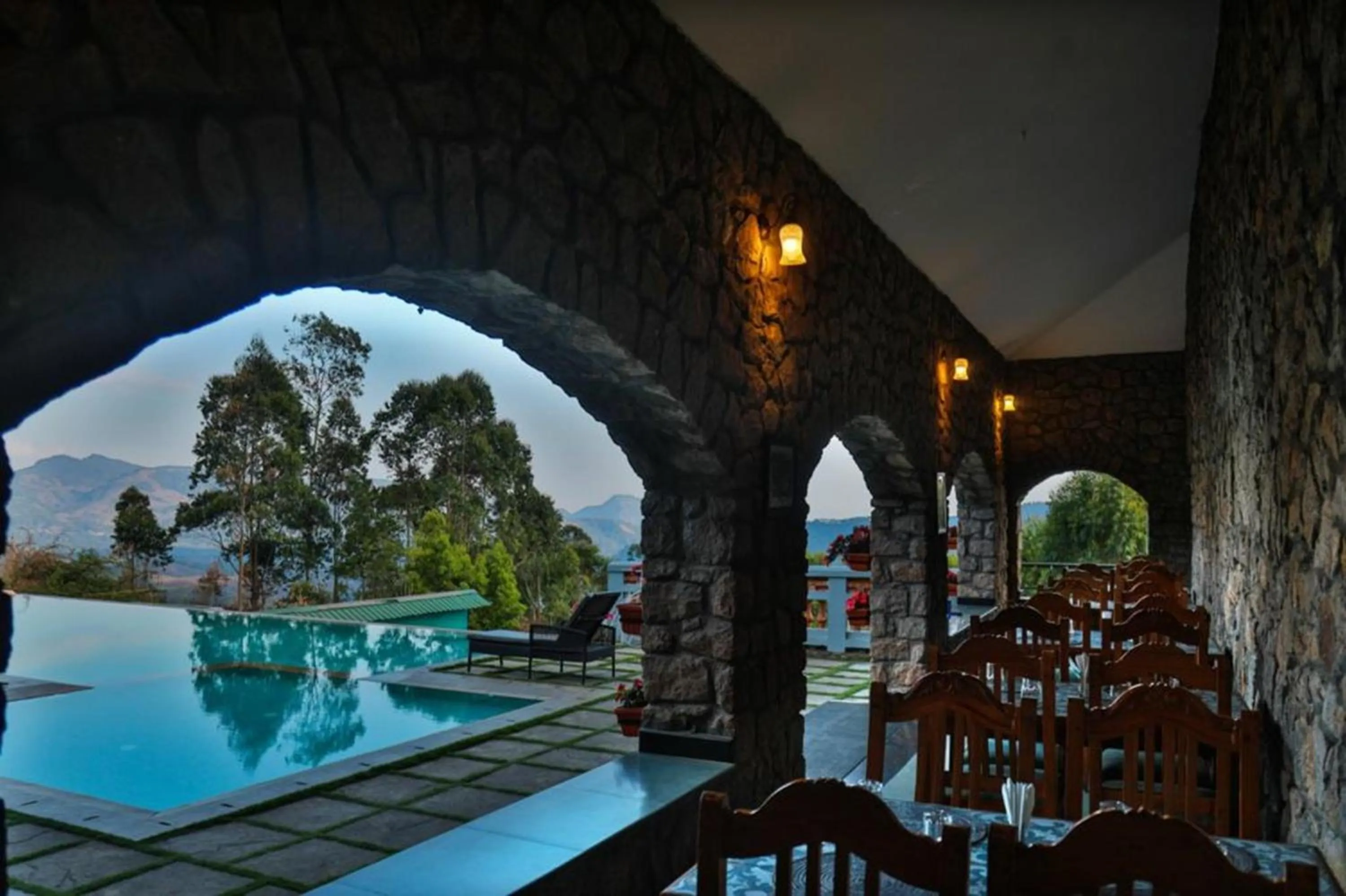 Swimming pool in Mountain Club Resort Munnar