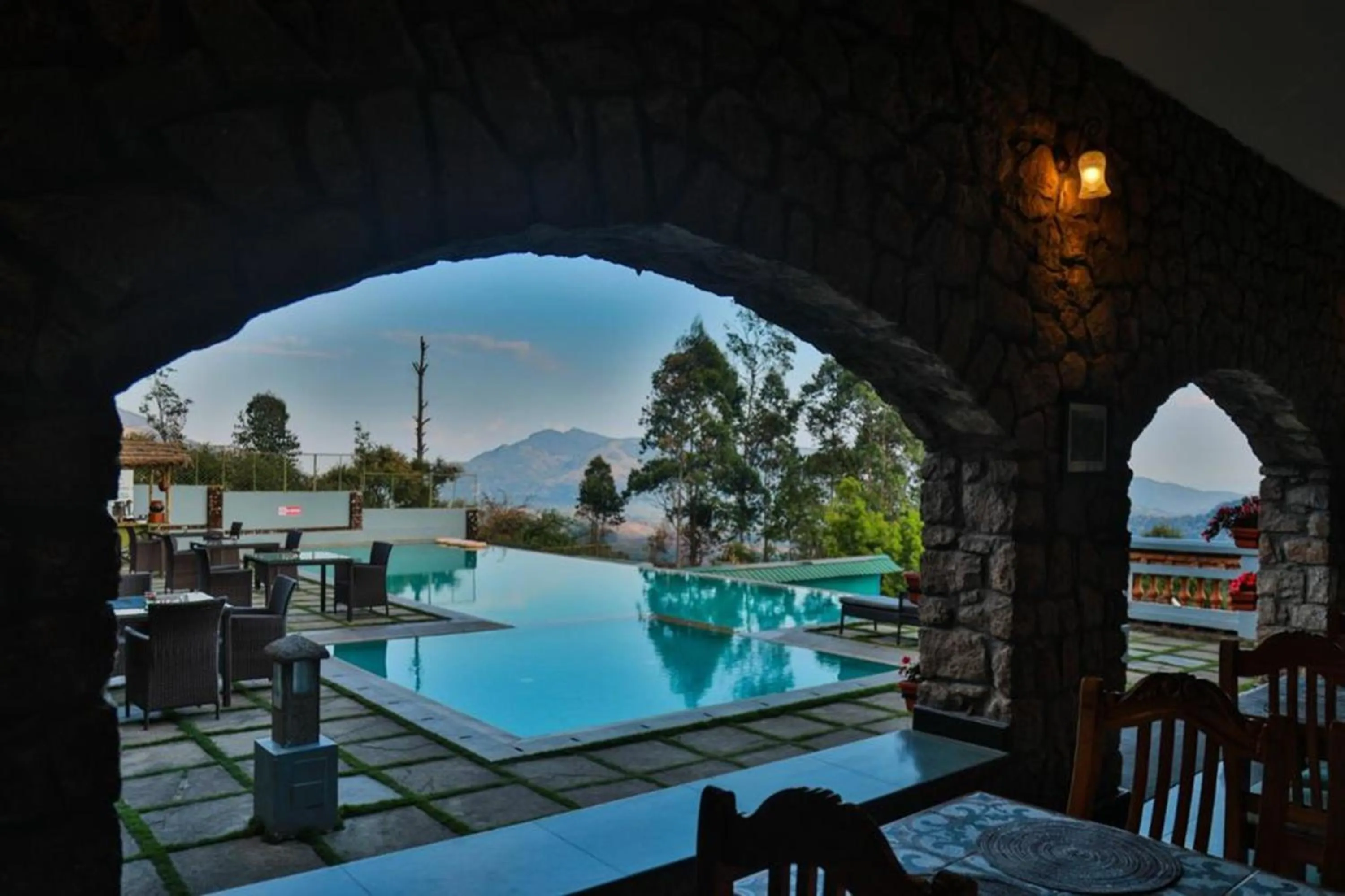Swimming pool in Mountain Club Resort Munnar