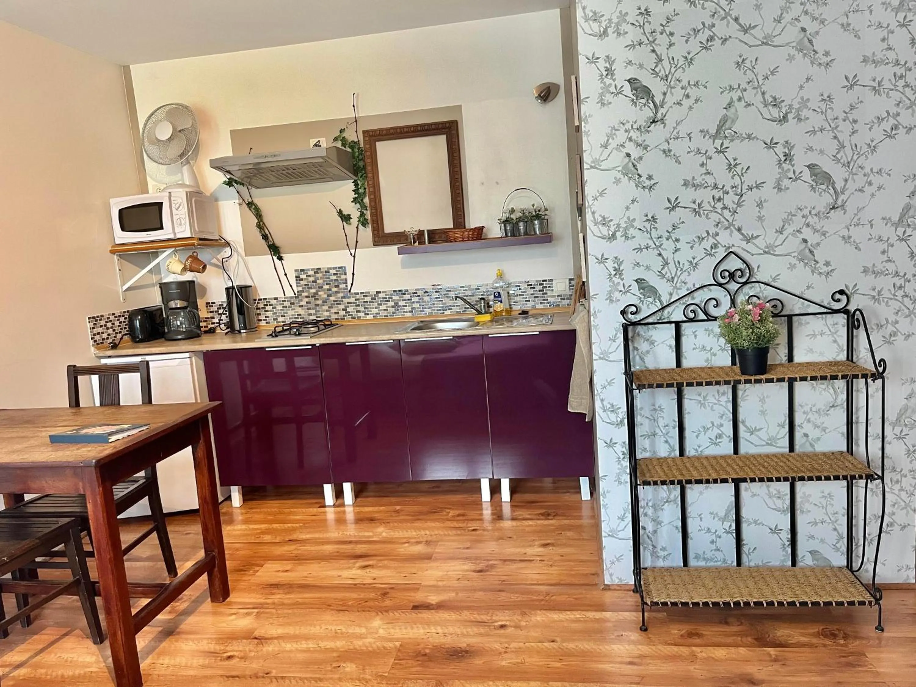 Kitchen or kitchenette in Chambres d'Hôtes La Vallée des Vignes