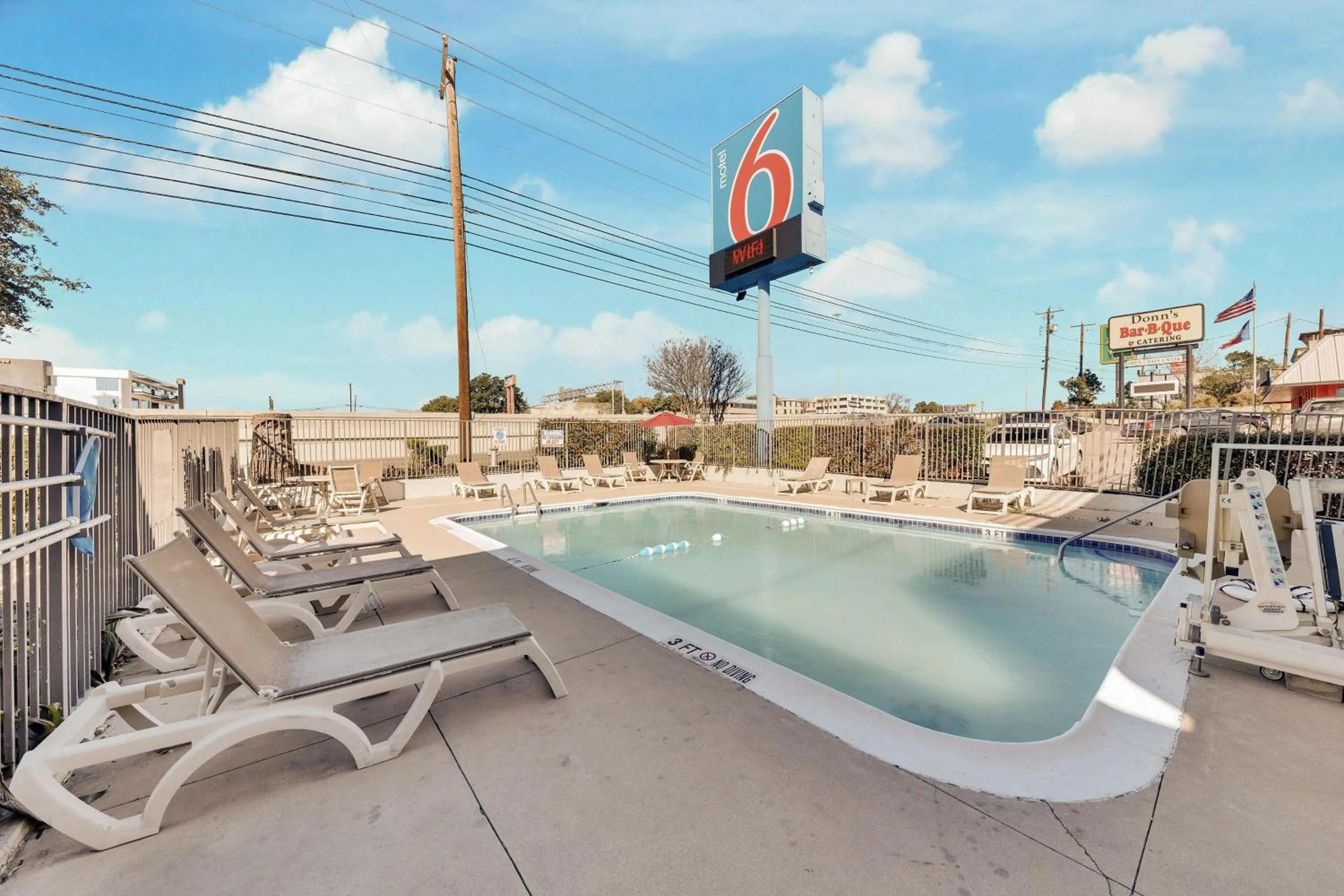 Pool view in Motel 6-Austin, TX - Airport - South