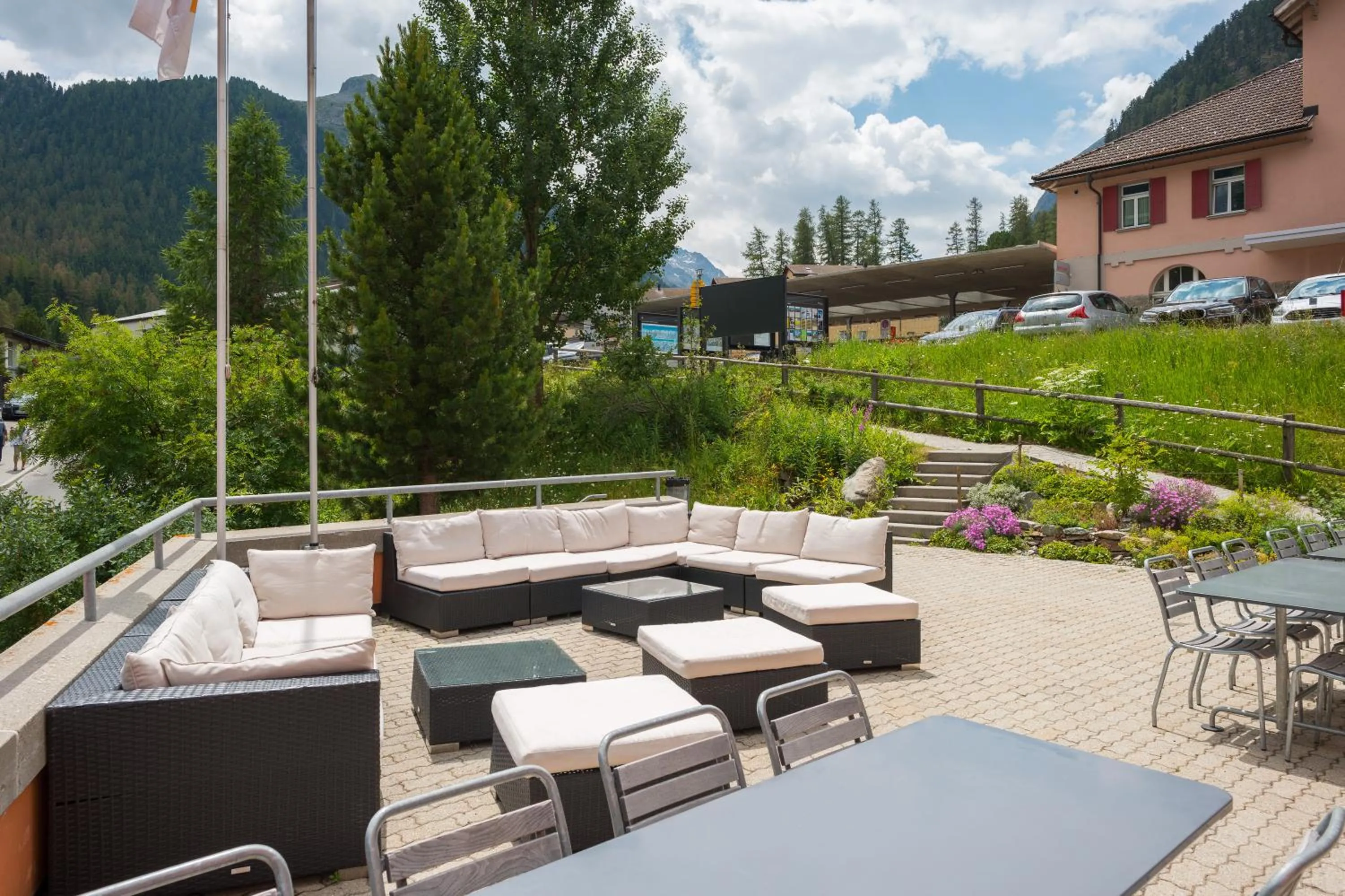Balcony/Terrace in Pontresina Youth Hostel
