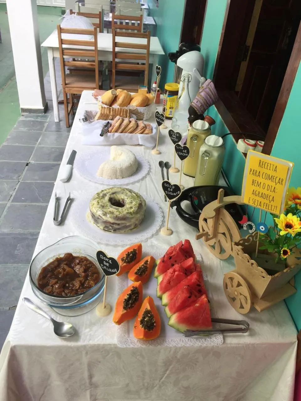 Buffet breakfast in Pousada do Cacau