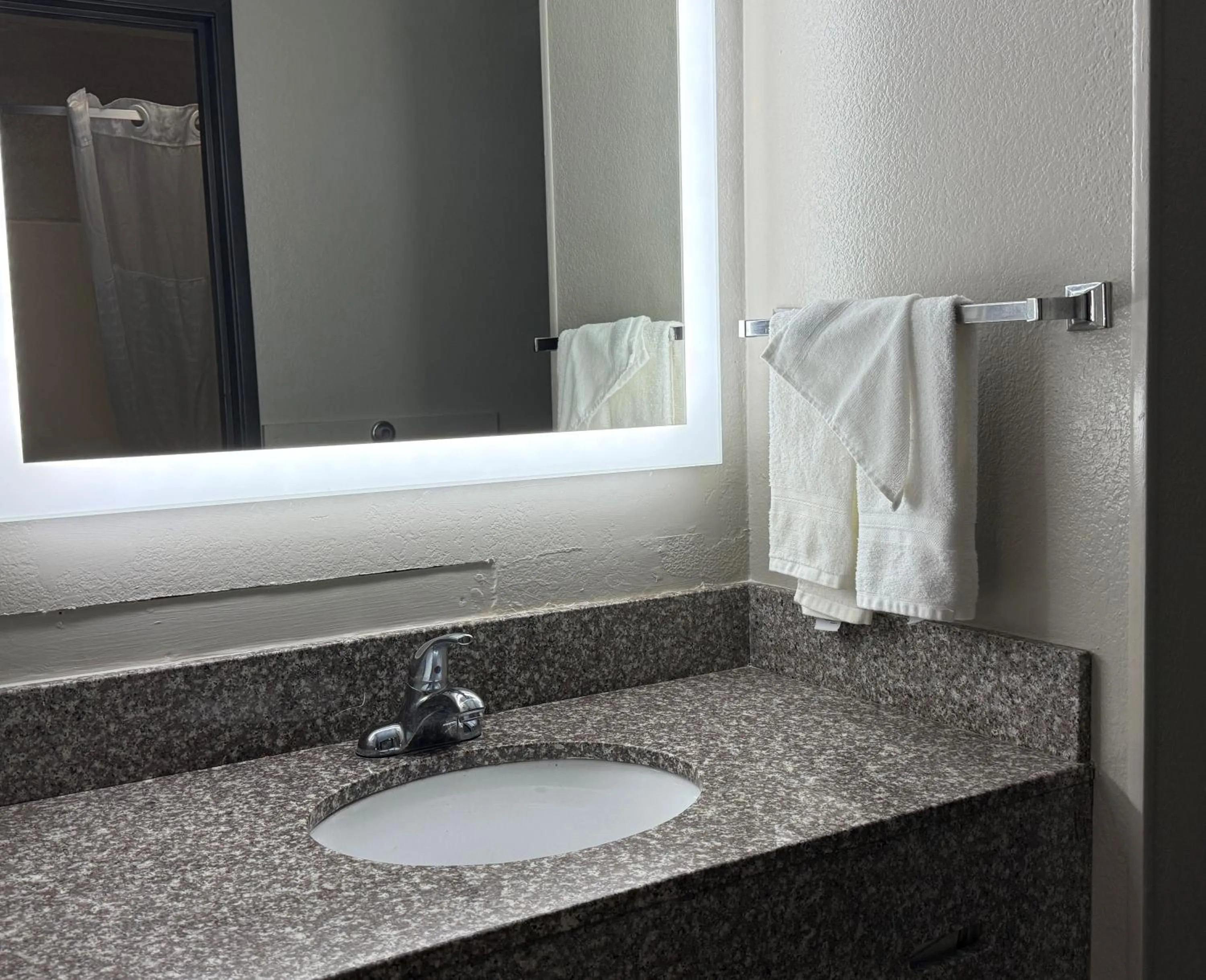 Bathroom in Super 8 by Wyndham Evansville East