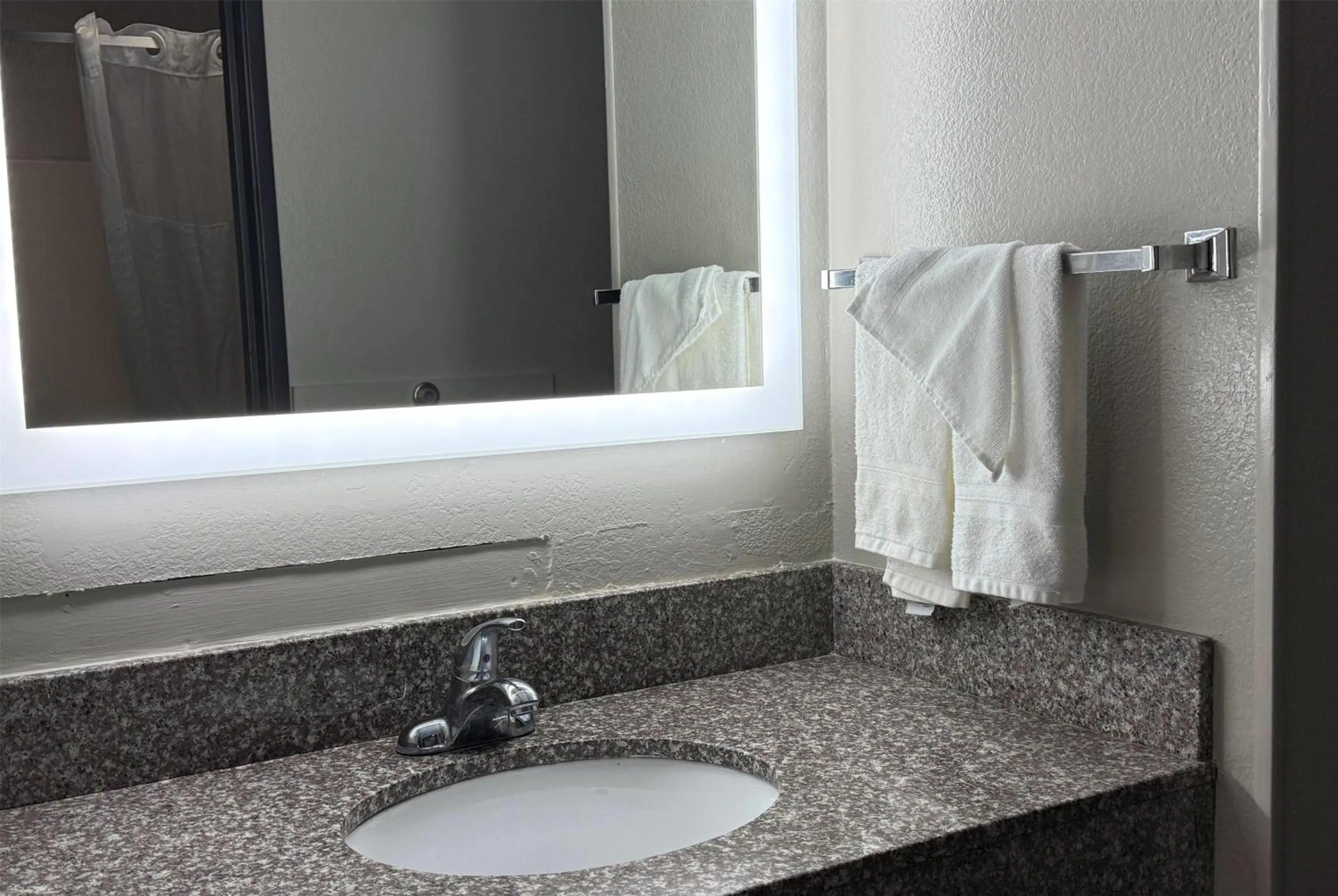 Bathroom in Super 8 by Wyndham Evansville East