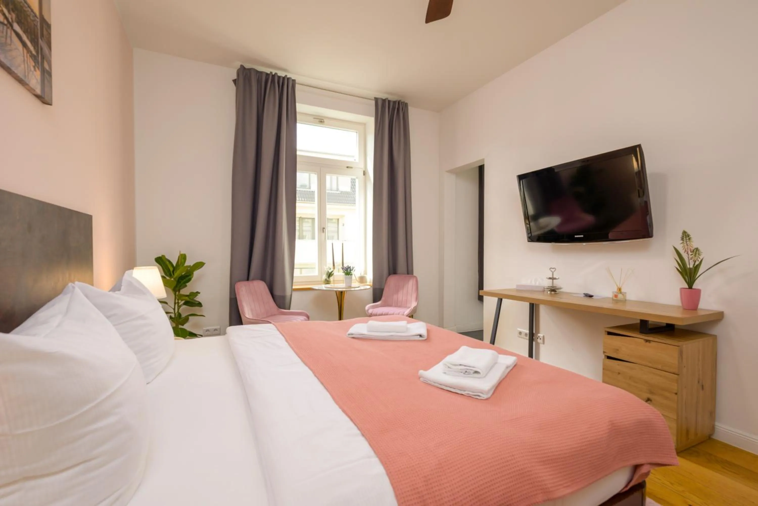 Bedroom, Bed in Apartments an der Arena Leipzig