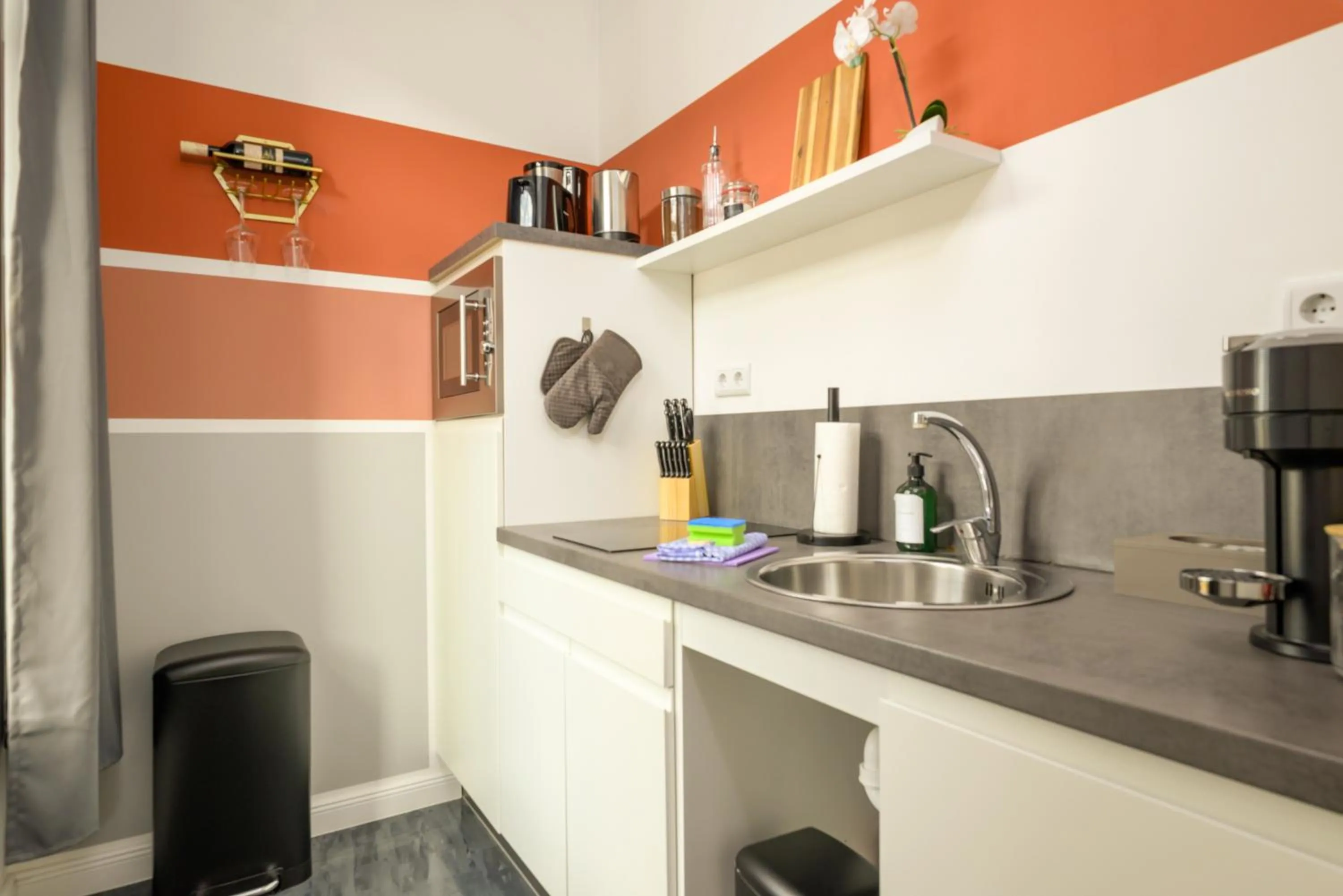 kitchen in Apartments an der Arena Leipzig