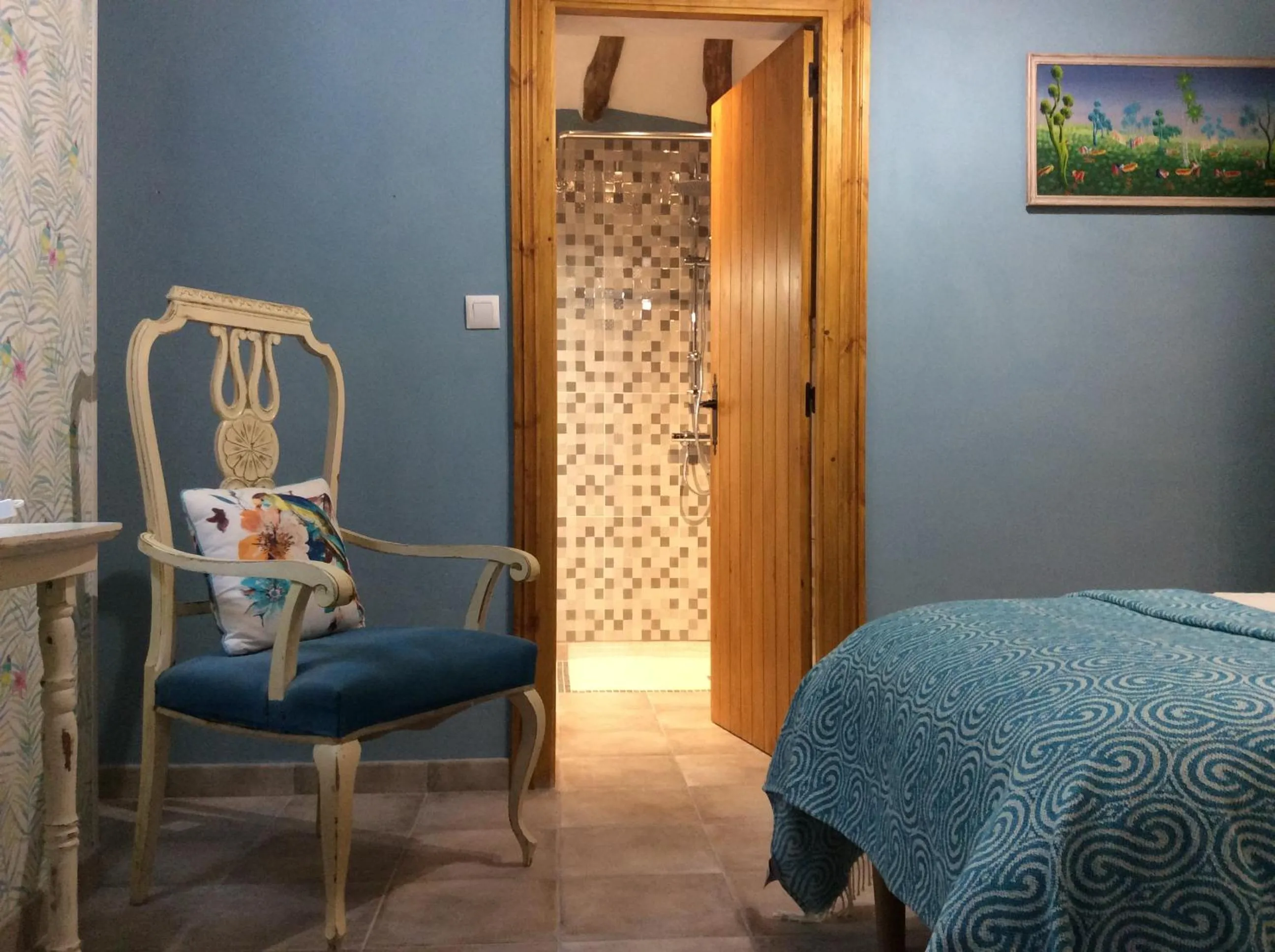 Seating area, Bed in Los Cuatro Vientos B&B