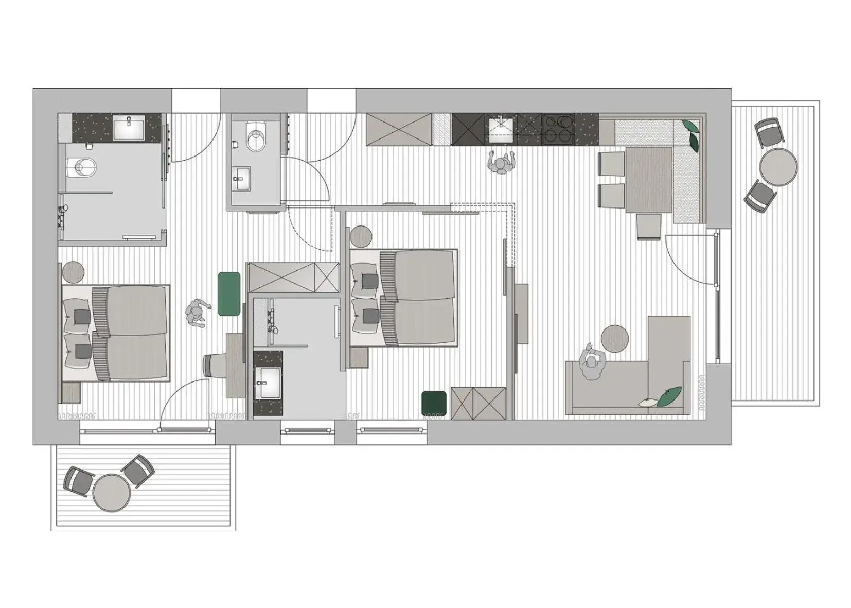 Two-Bedroom Apartment in Aparthotel Ursprung Two-Bedroom Apartment in Aparthotel Ursprung
