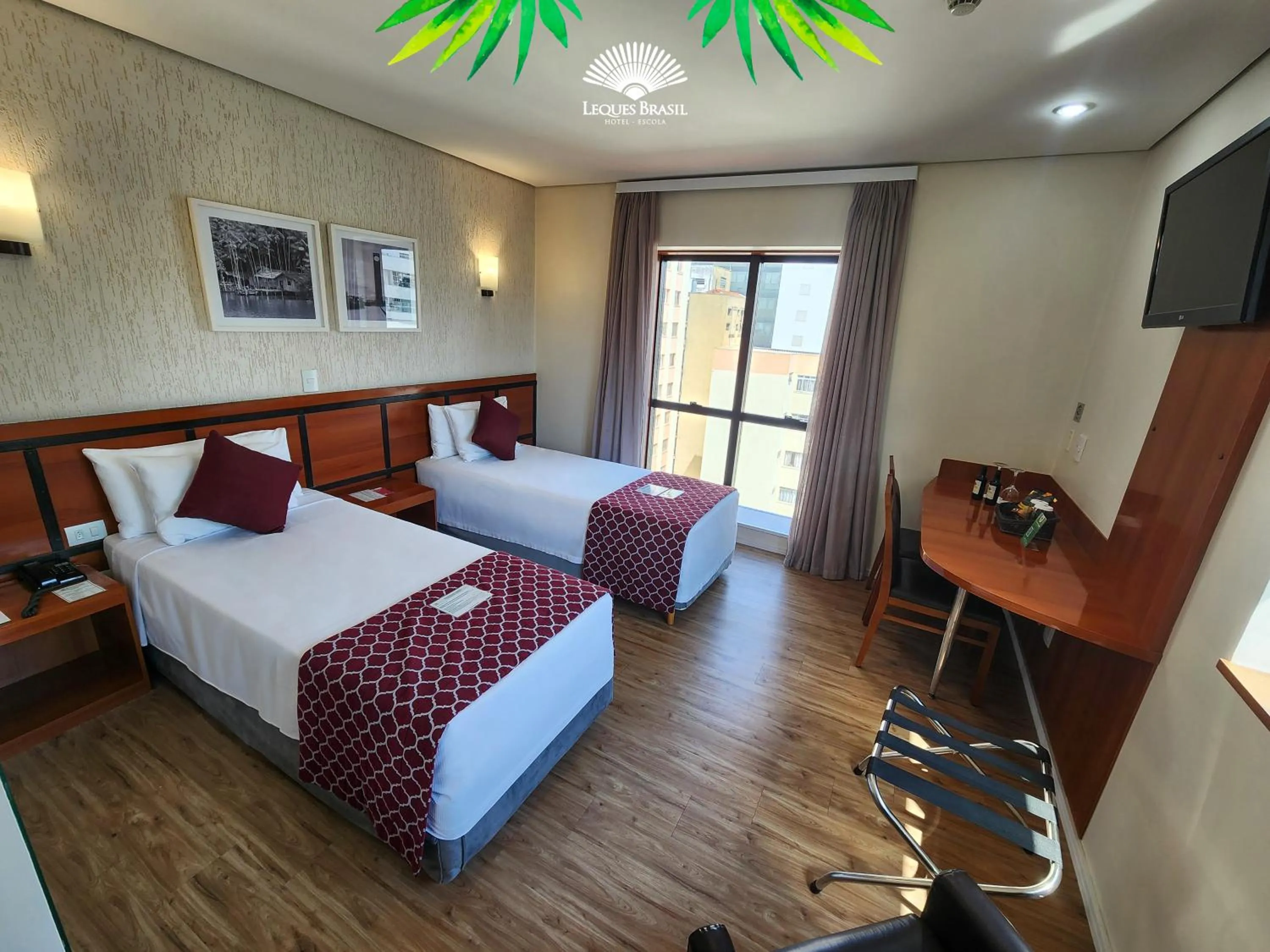 Bed in Leques Brasil Hotel Escola