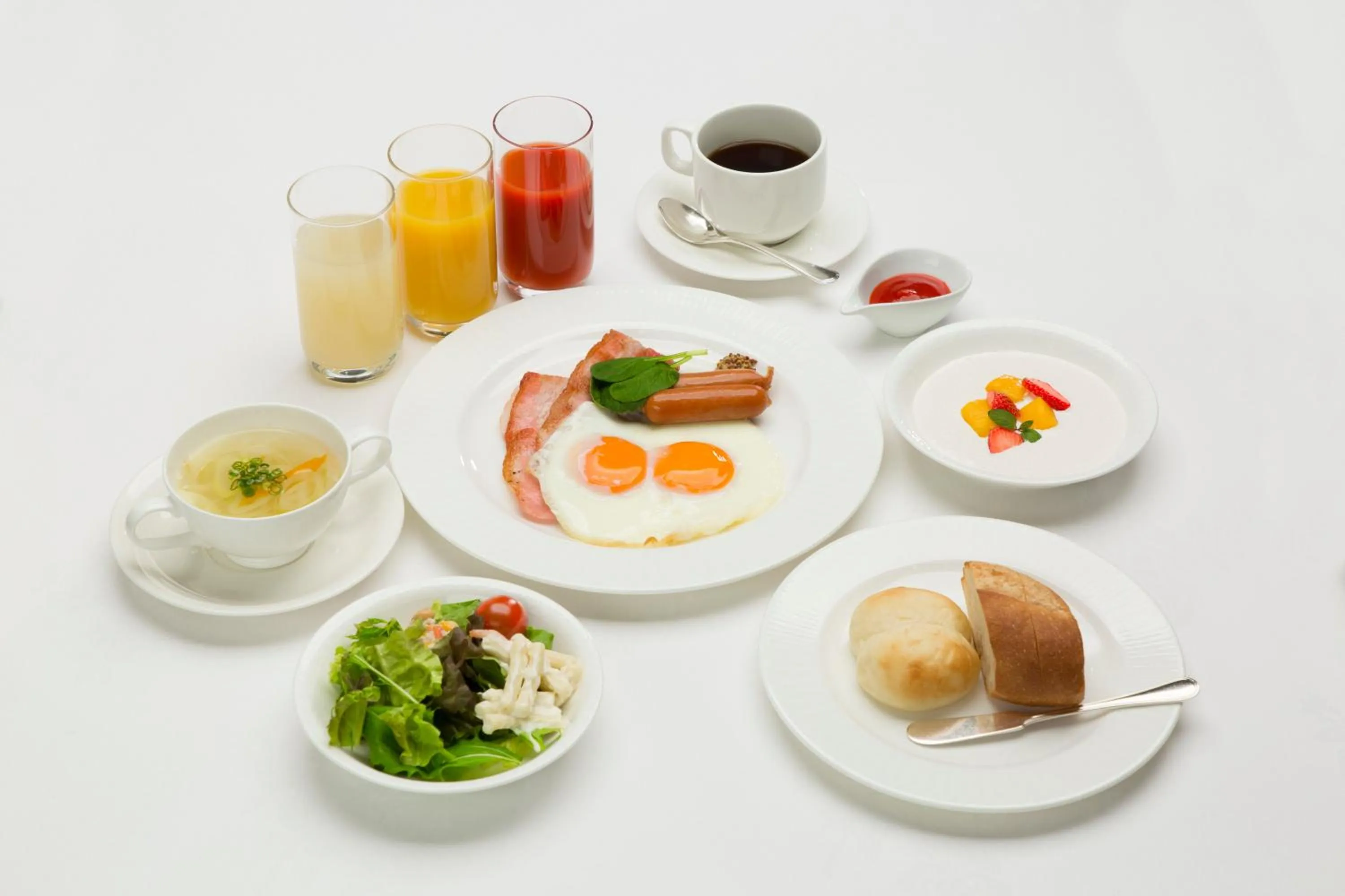 American breakfast in Hotel Lake View Mito
