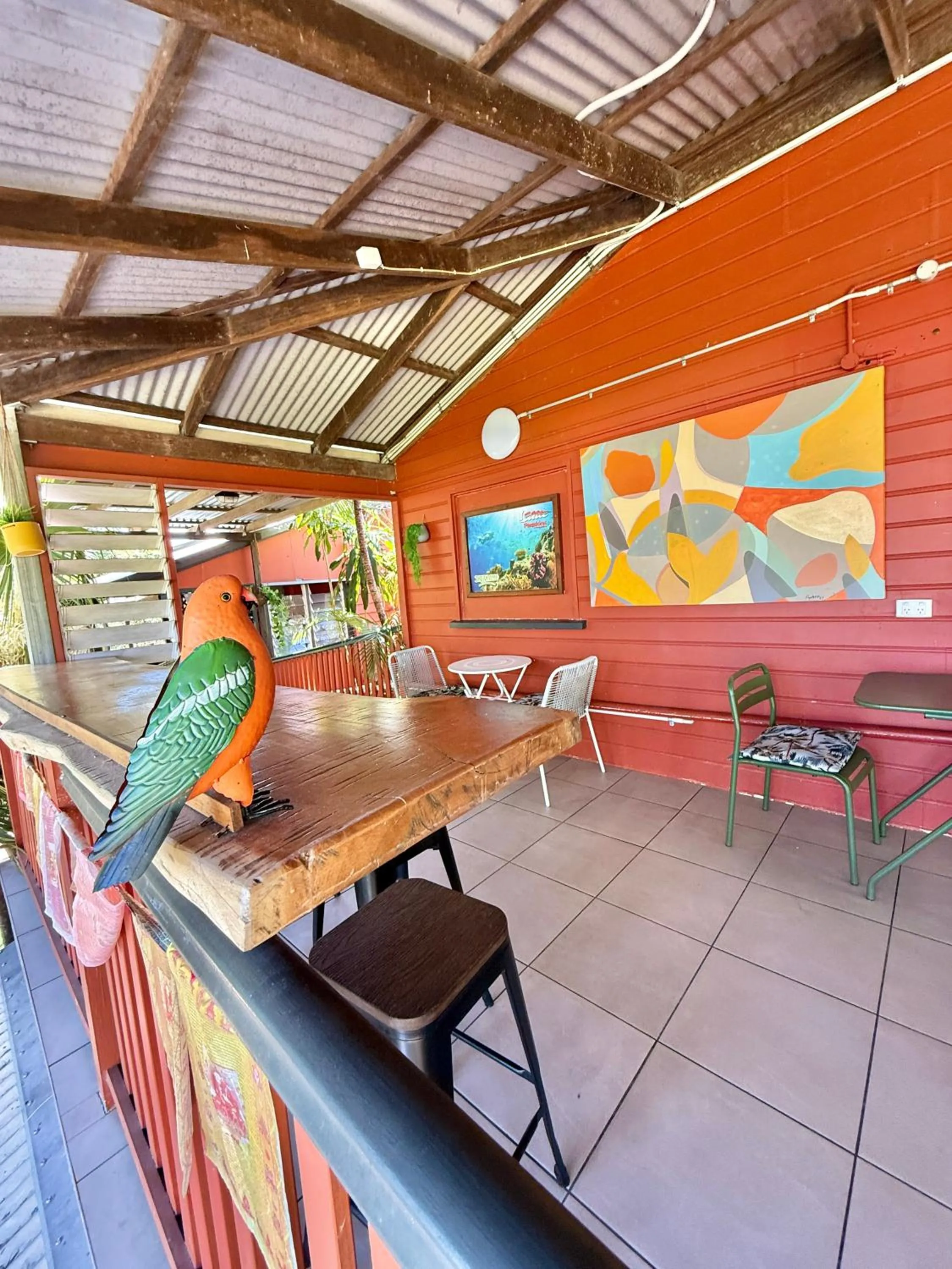 Seating area in Dreamtime Hostel